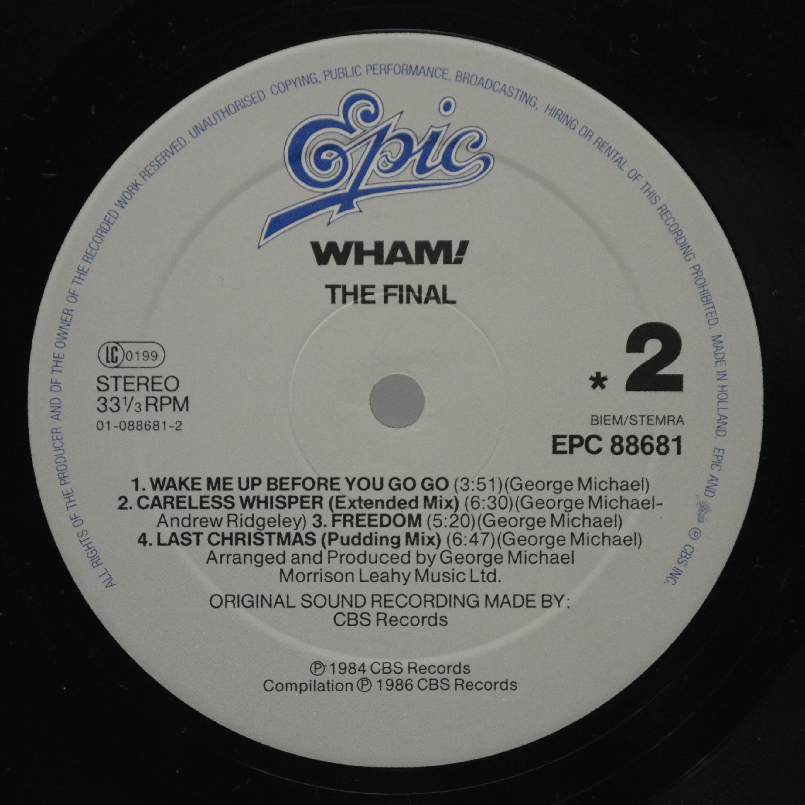 Виниловая пластинка Wham! — The Final (2LP), 1986