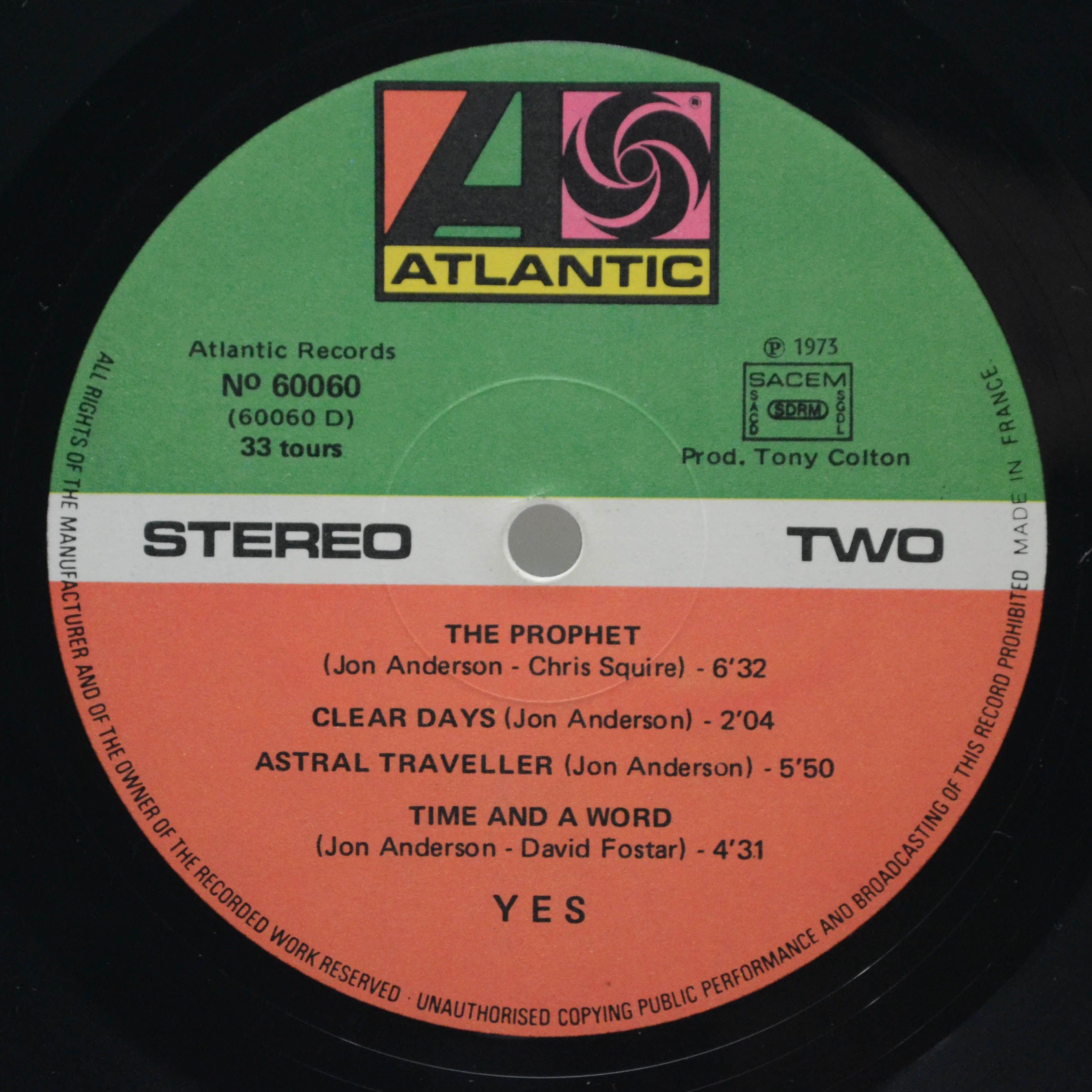 Виниловая пластинка Yes — 2 Originals Of Yes (2LP), 1973
