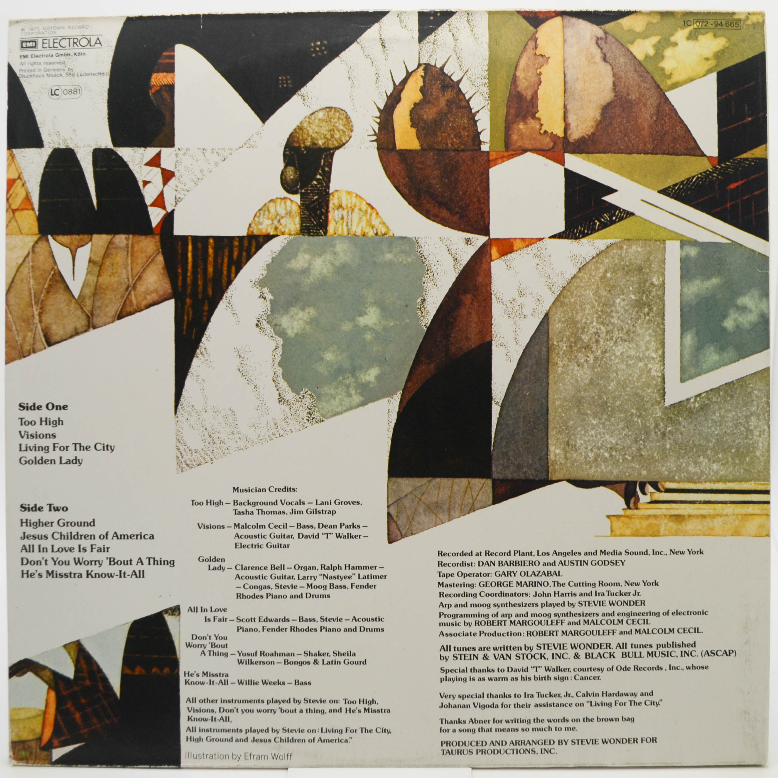 Виниловая пластинка Stevie Wonder — Innervisions, 1973