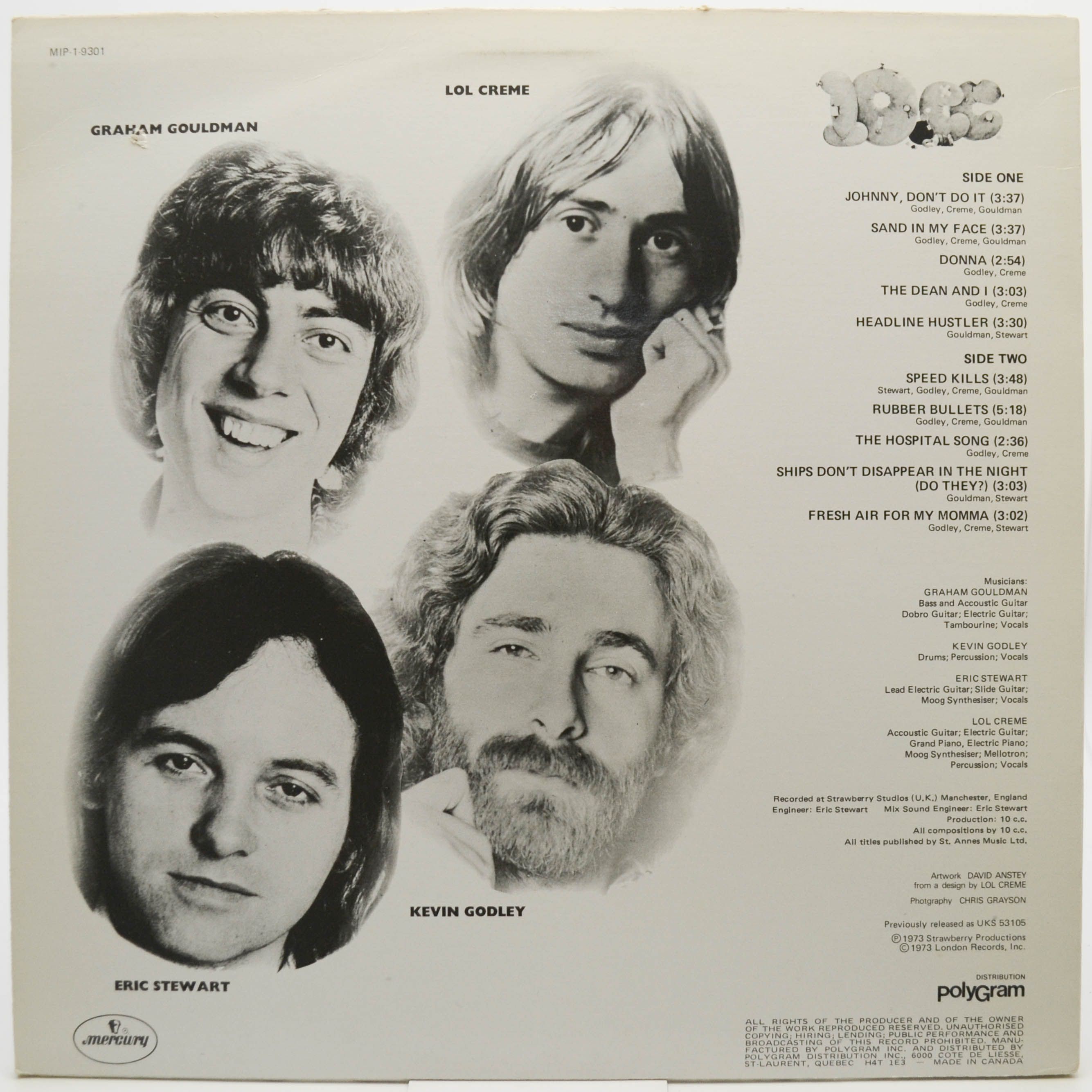 Виниловая пластинка 10cc — 10cc, 1973
