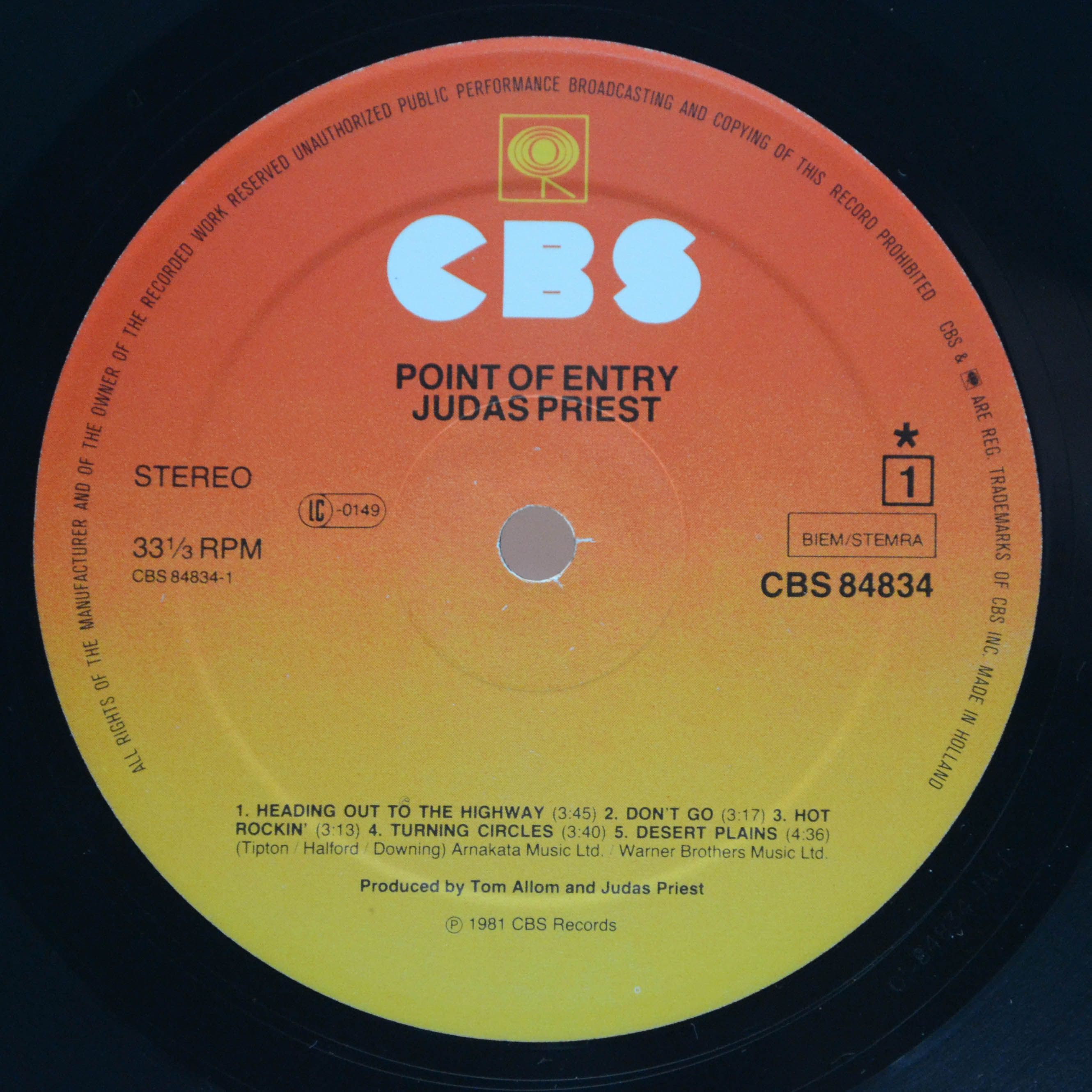 Виниловая пластинка Judas Priest — Point Of Entry, 1981