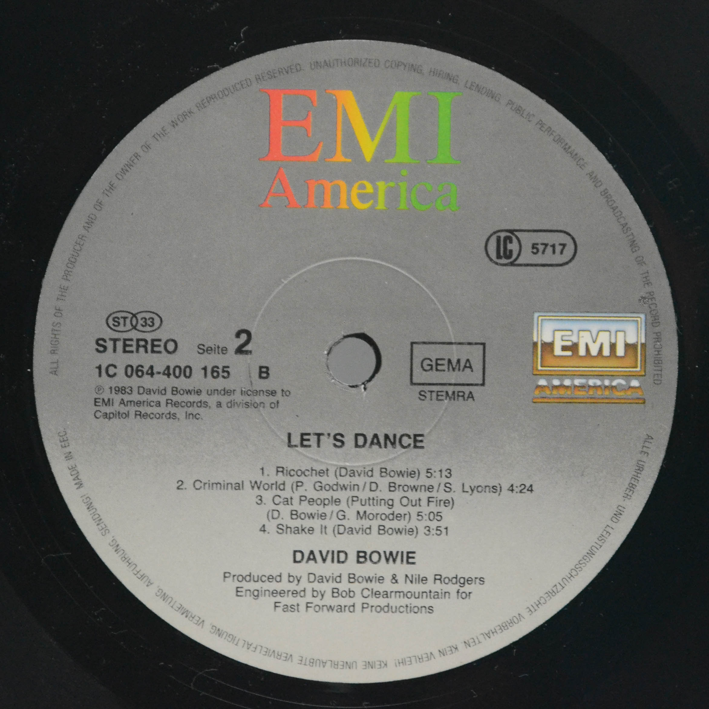 Виниловая пластинка David Bowie — Let's Dance, 1983