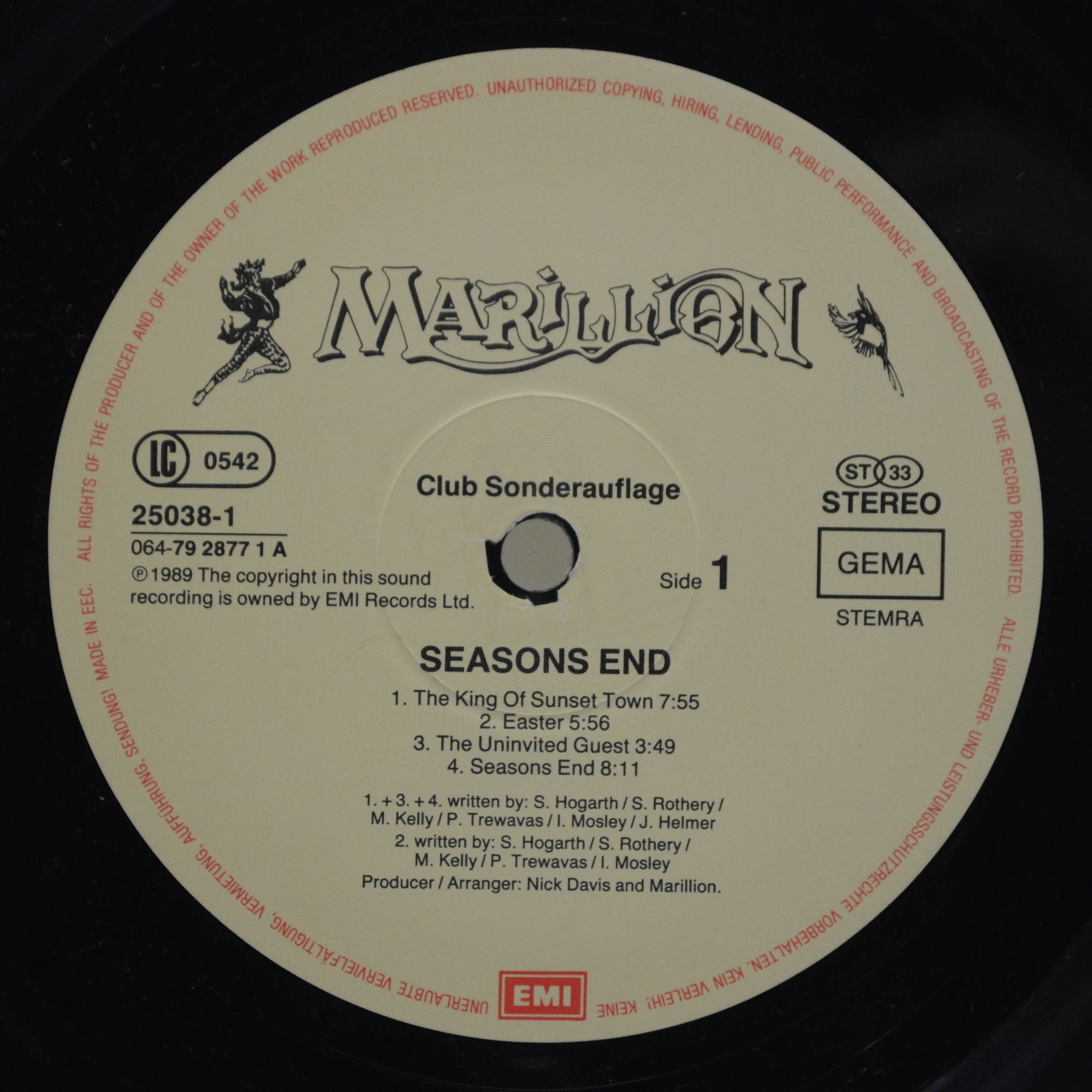 Marillion — Seasons End, 1989