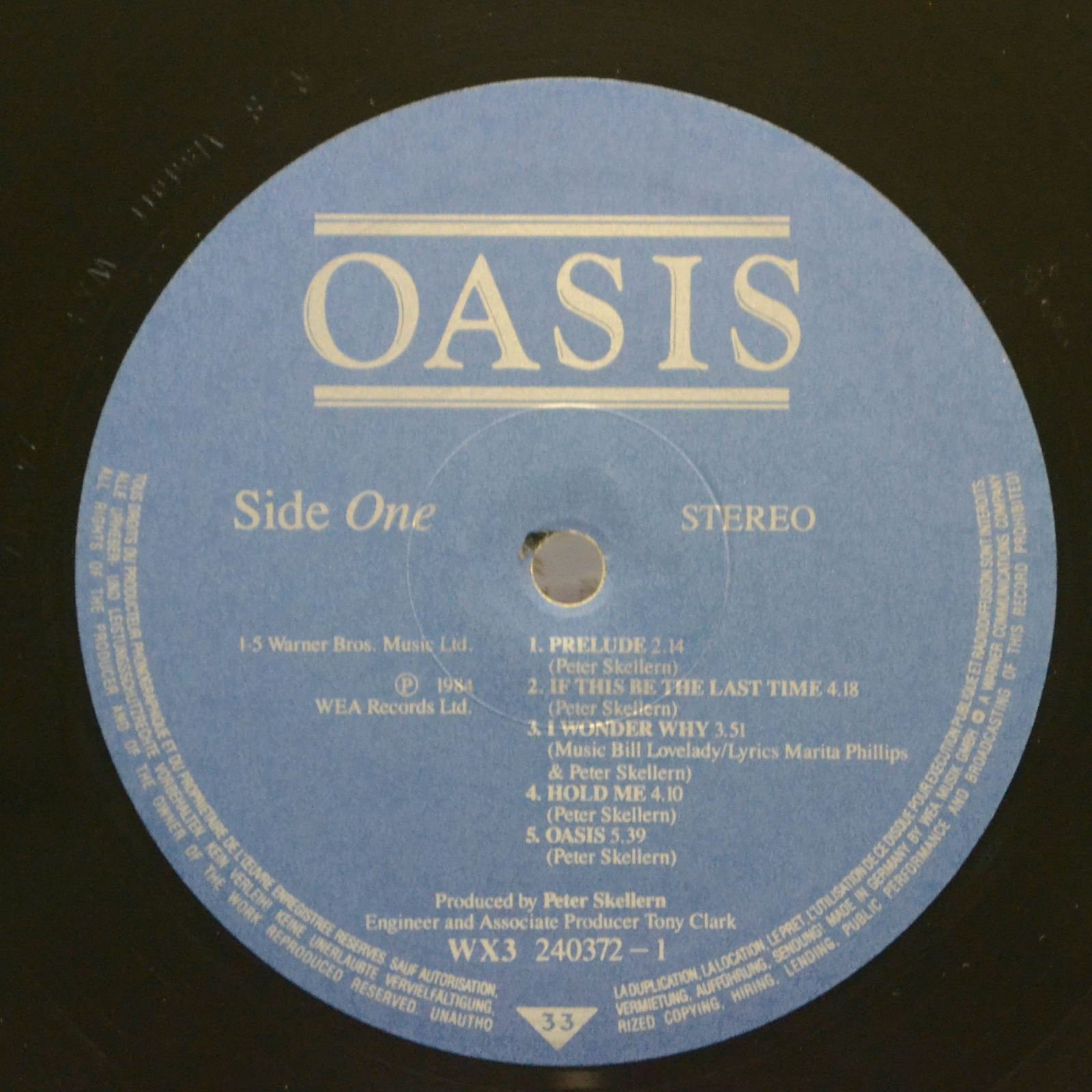 Виниловая пластинка Oasis — Oasis, 1984