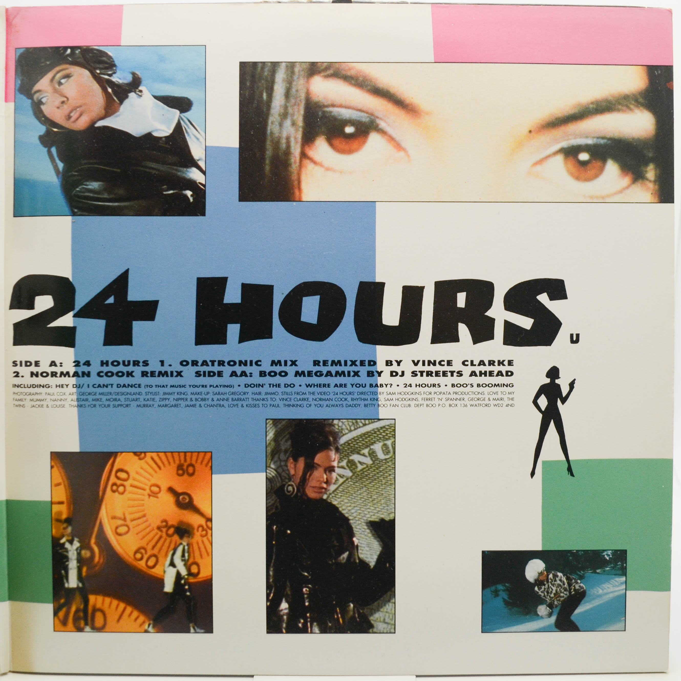 Виниловая пластинка Betty Boo — 24 Hours (The Remixes) (UK), 1990