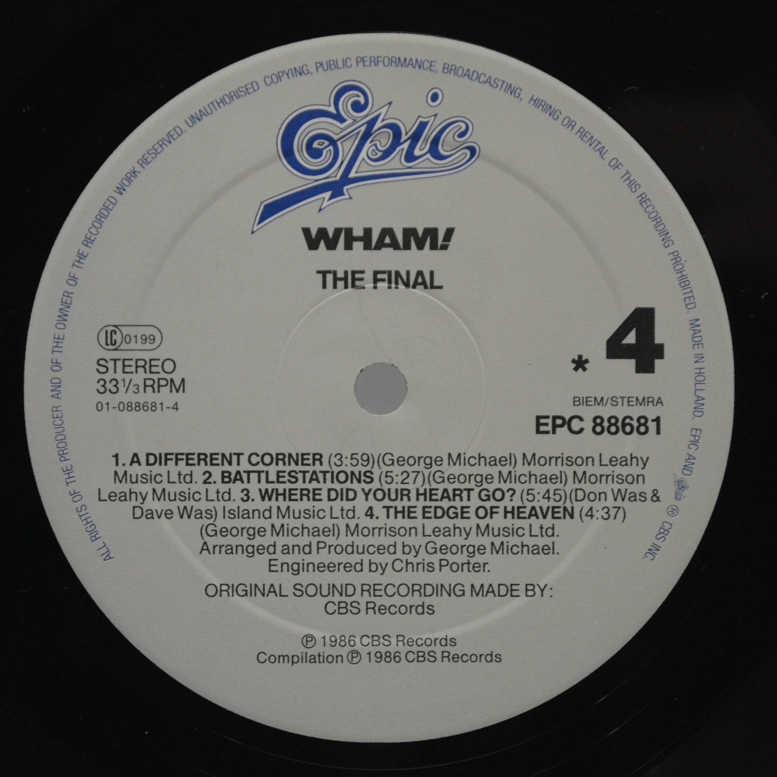 Виниловая пластинка Wham! — The Final (2LP), 1986