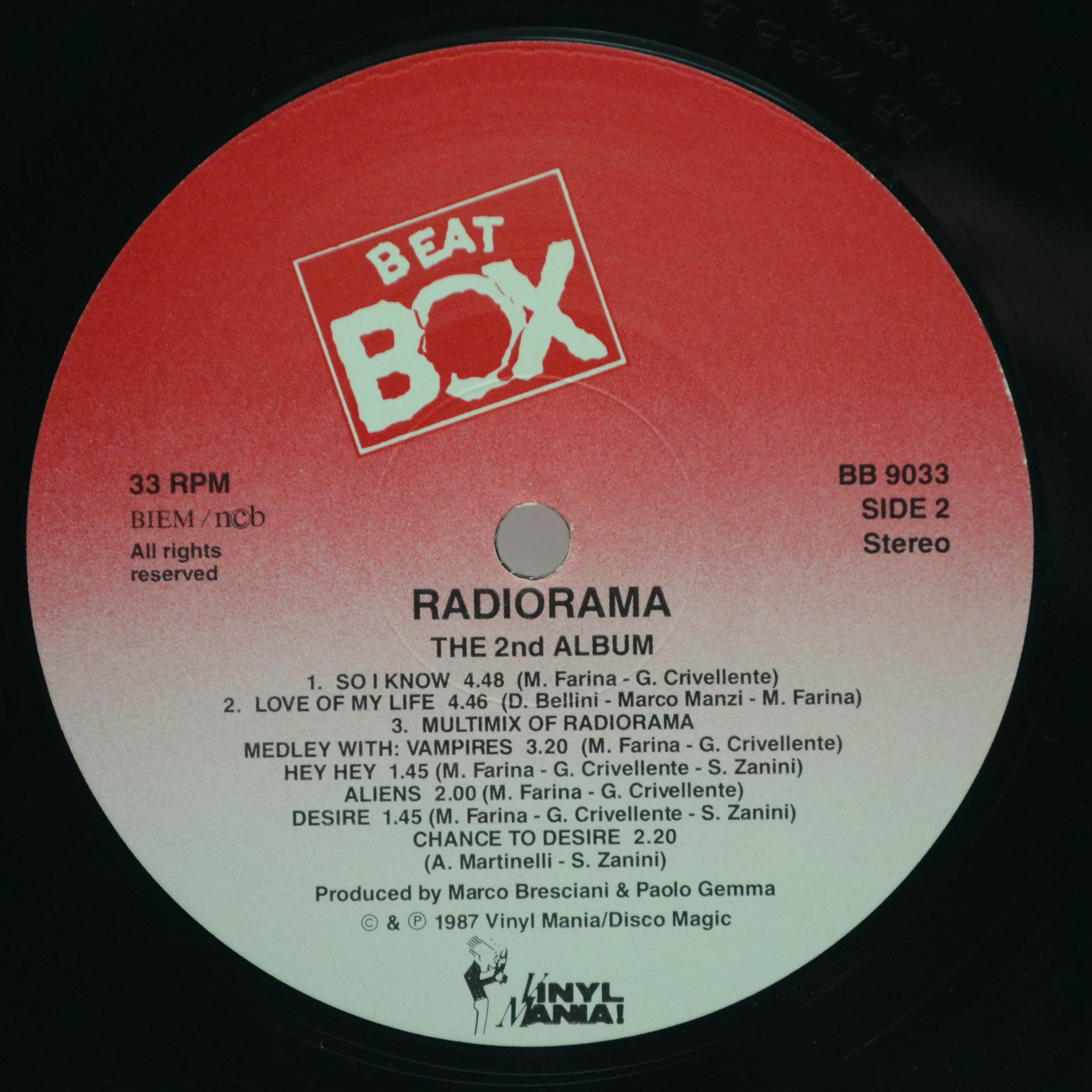 Виниловая пластинка Radiorama — The 2nd Album, 1987