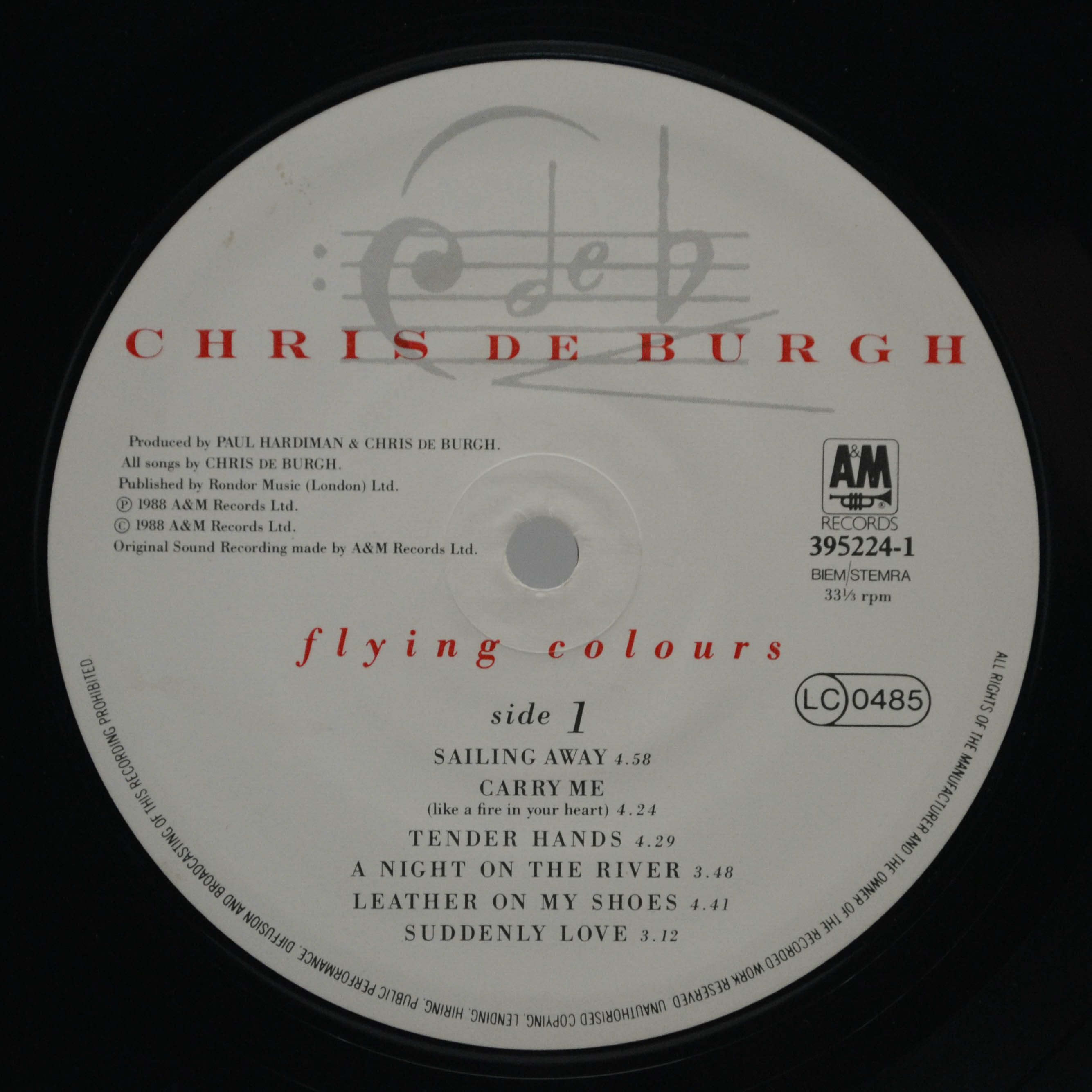 Виниловая пластинка Chris de Burgh — Flying Colours, 1988