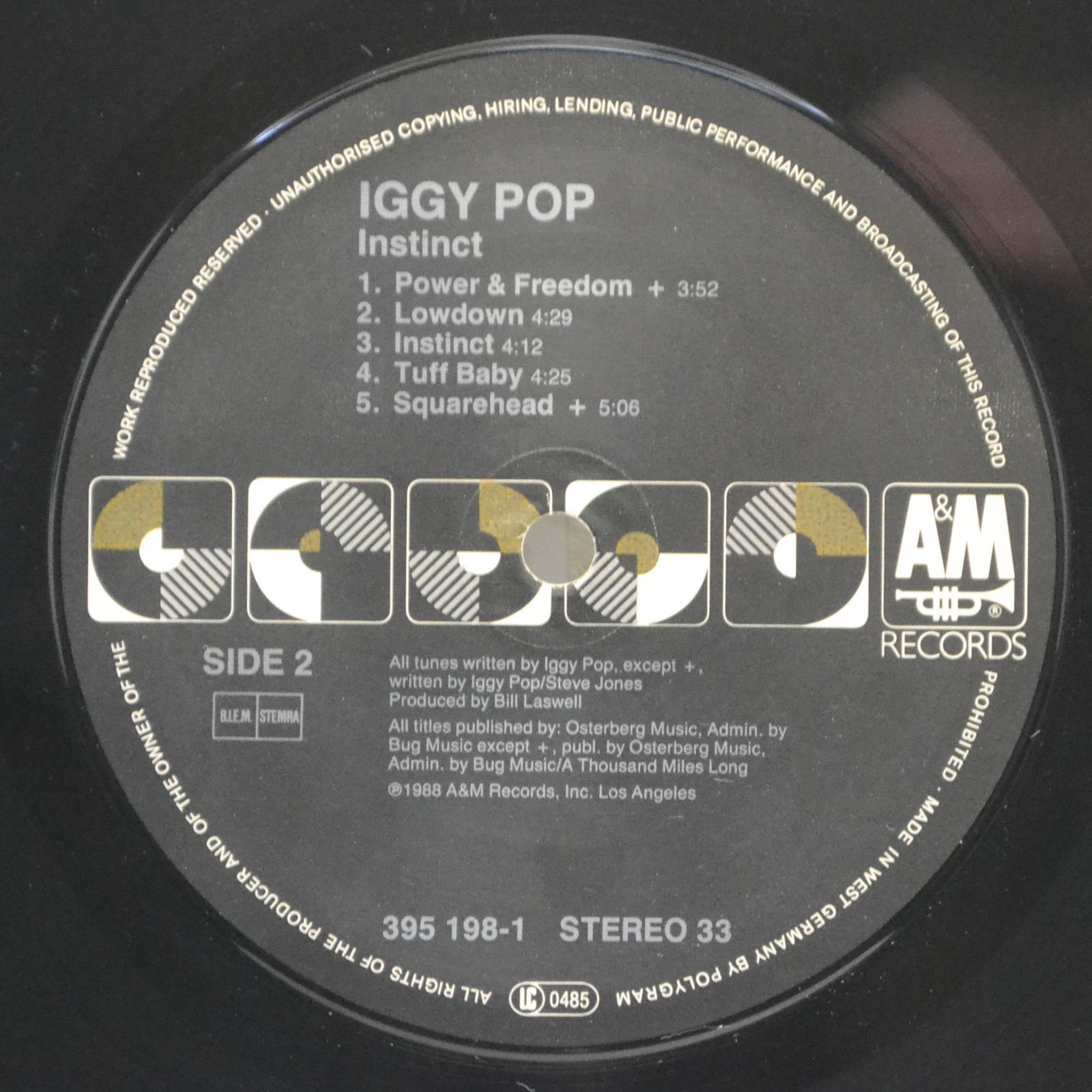 Виниловая пластинка Iggy Pop — Instinct, 1988