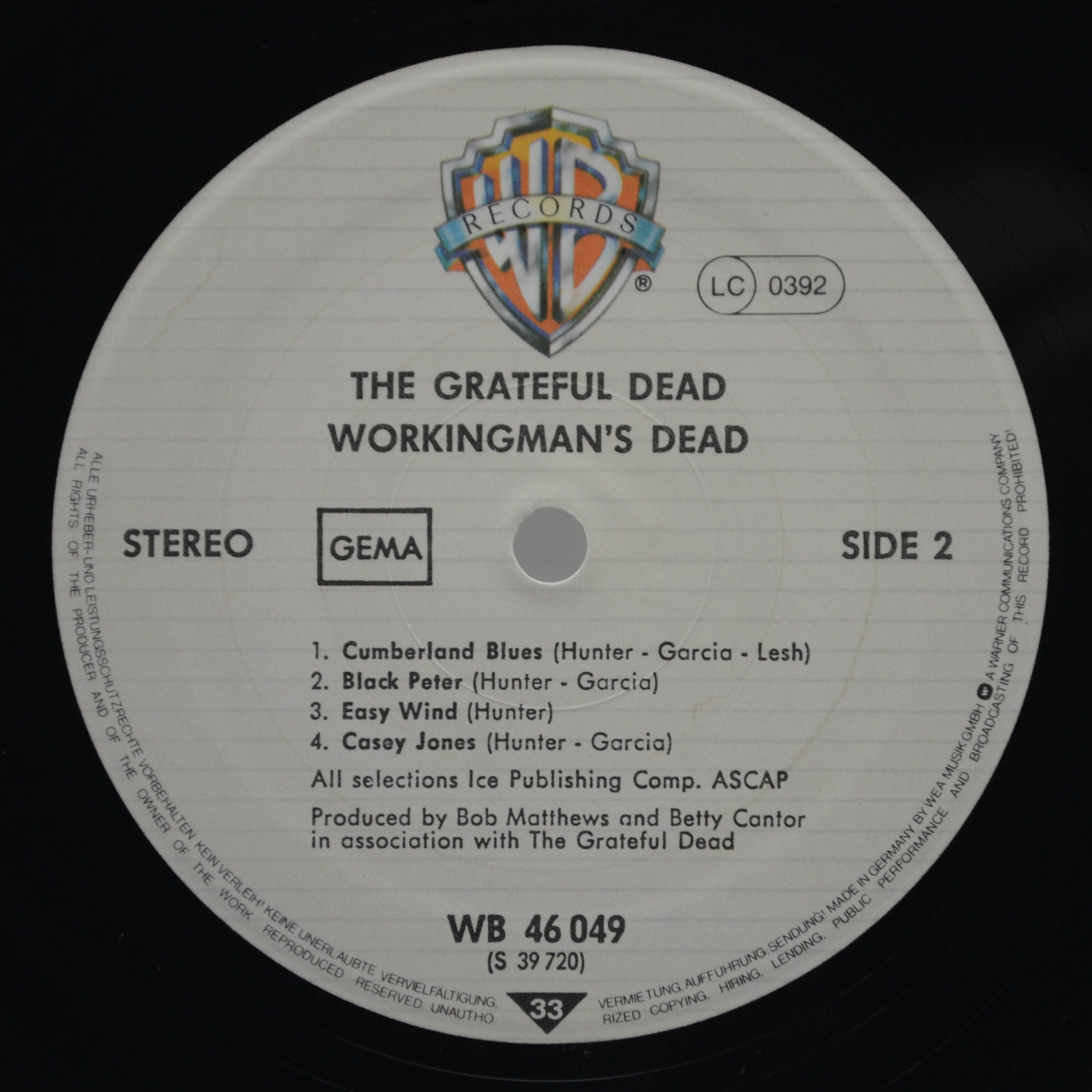 Виниловая пластинка Grateful Dead — Workingman's Dead, 1970