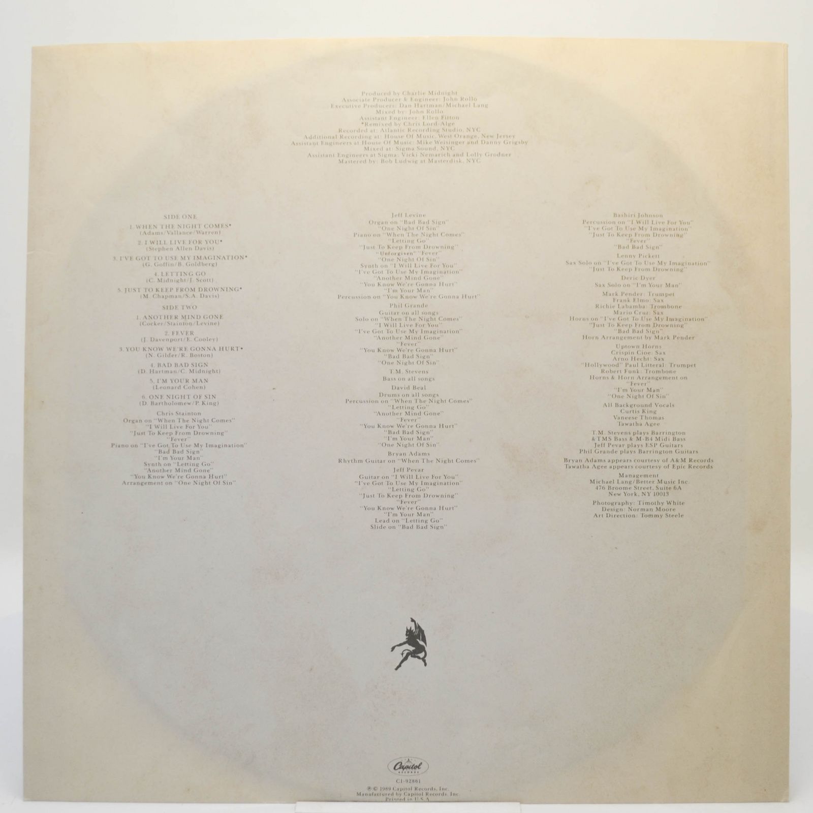 Joe Cocker — One Night Of Sin (USA), 1989