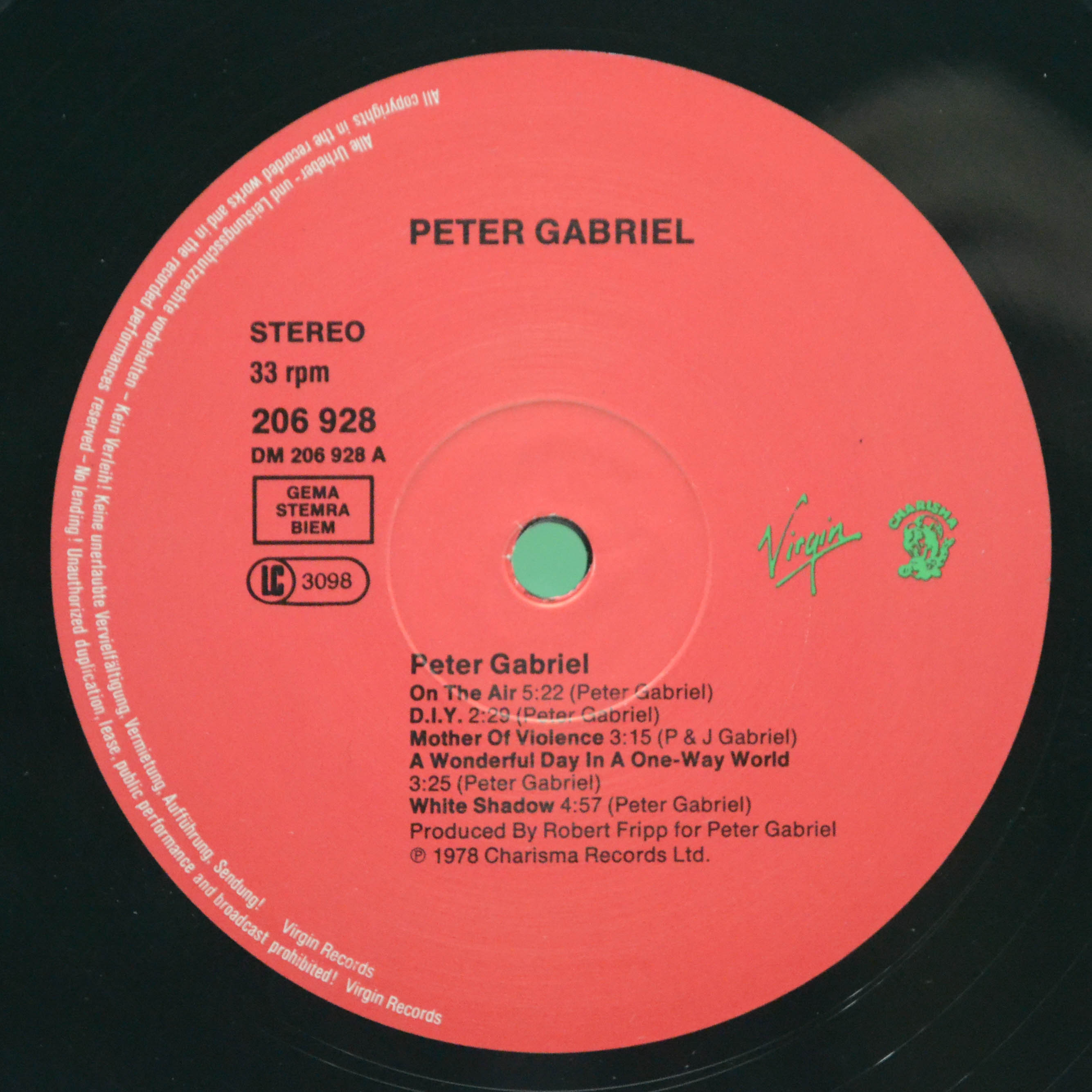 Peter Gabriel — Peter Gabriel, 1978