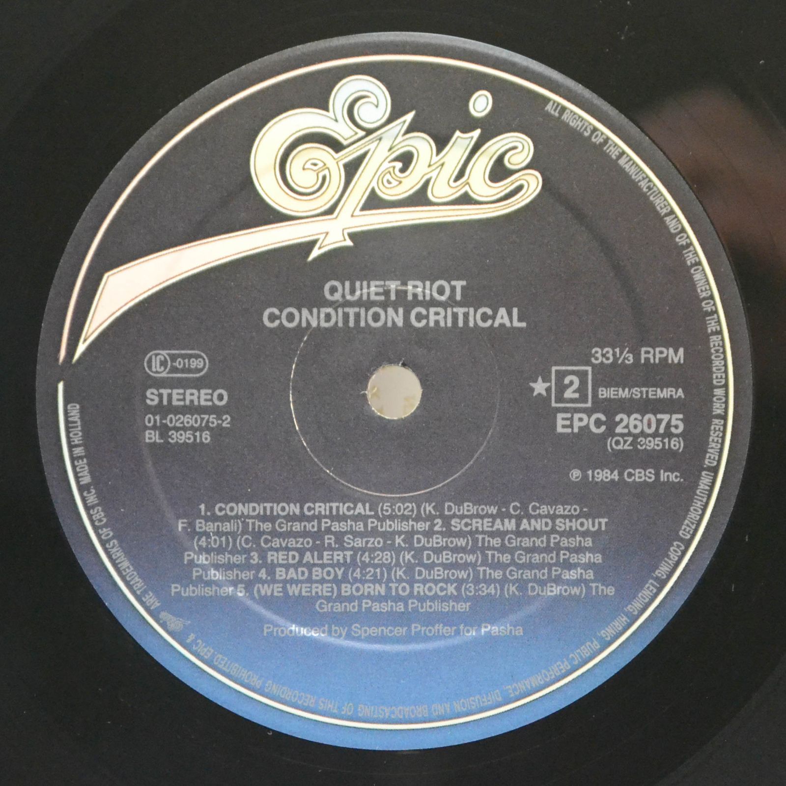 Виниловая пластинка Quiet Riot — Condition Critical, 1984