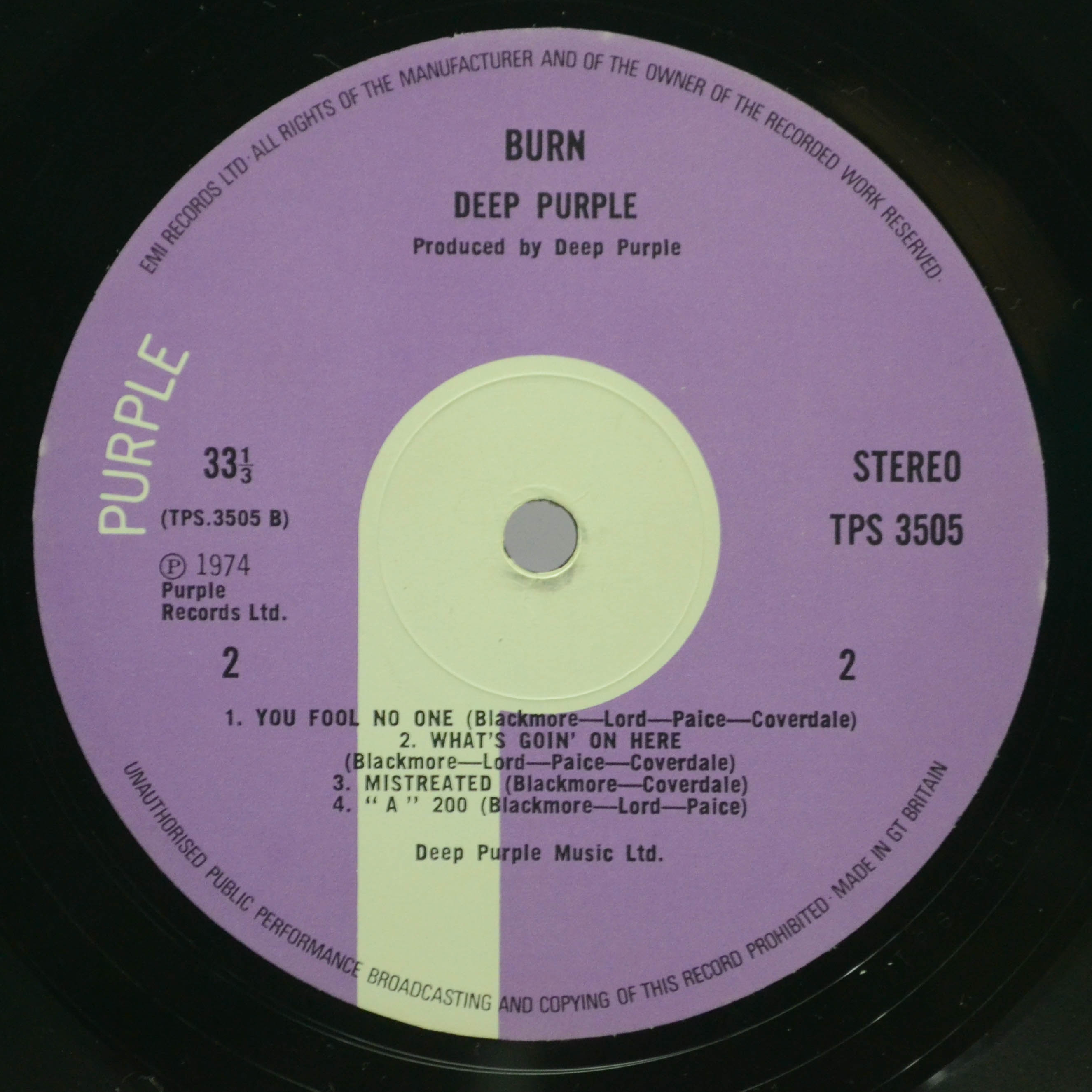 Deep Purple — Burn (UK), 1974