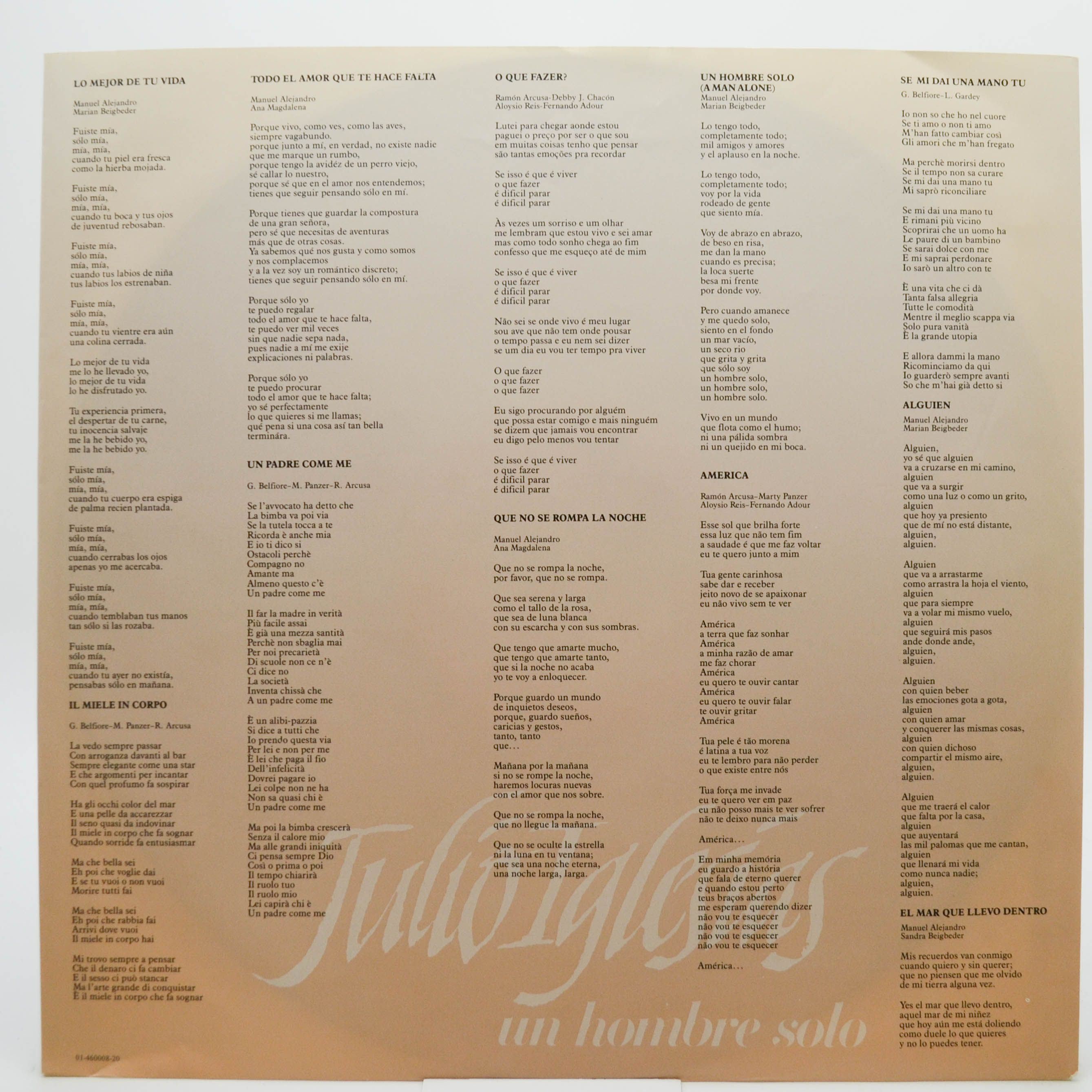 Julio Iglesias — Un Hombre Solo, 1987