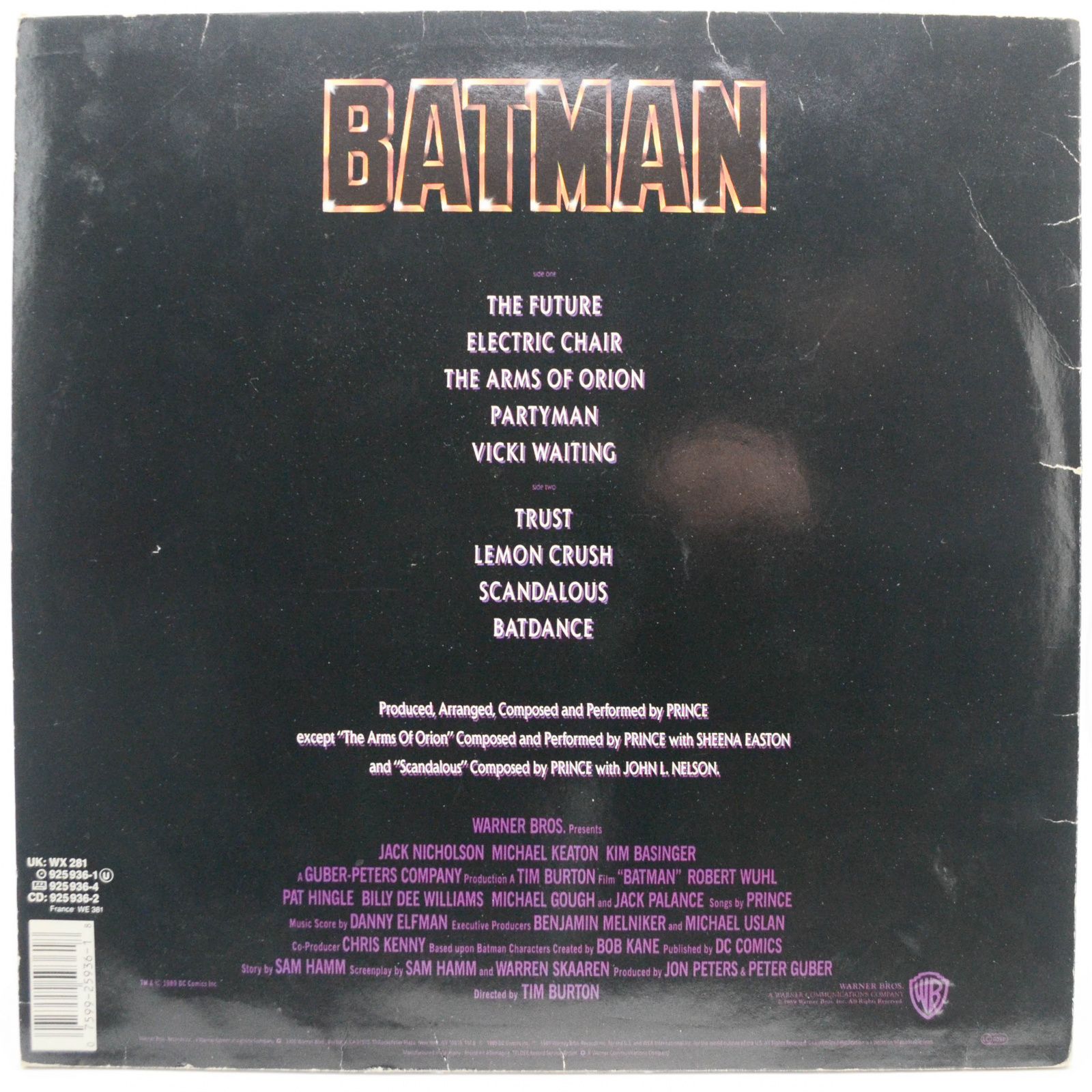 Виниловая пластинка Prince — Batman™ (Motion Picture Soundtrack), 1989