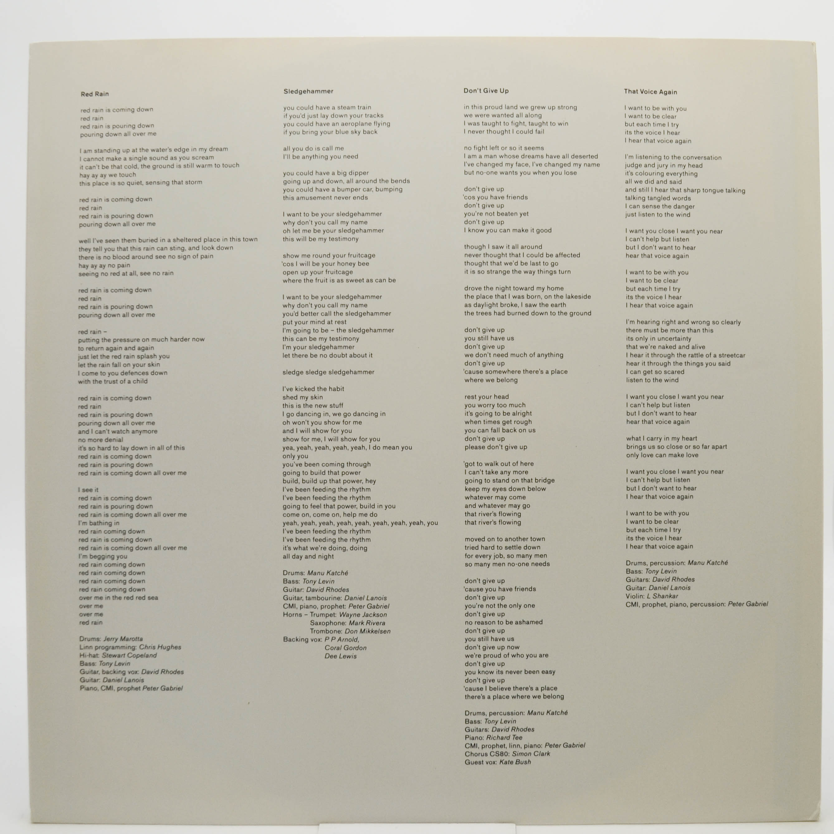 Peter Gabriel — So (1-st, UK), 1986