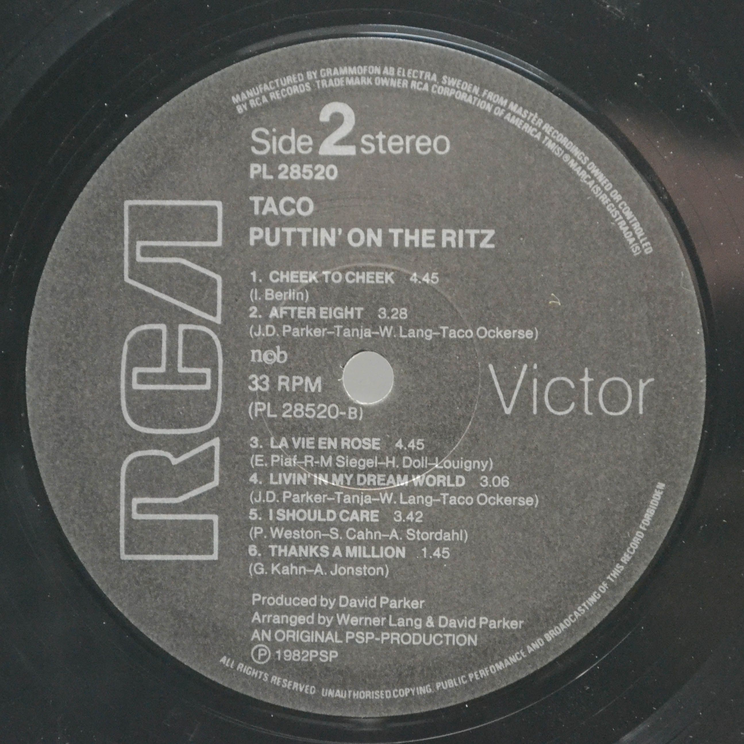 Виниловая пластинка Taco — Puttin' On The Ritz!, 1982