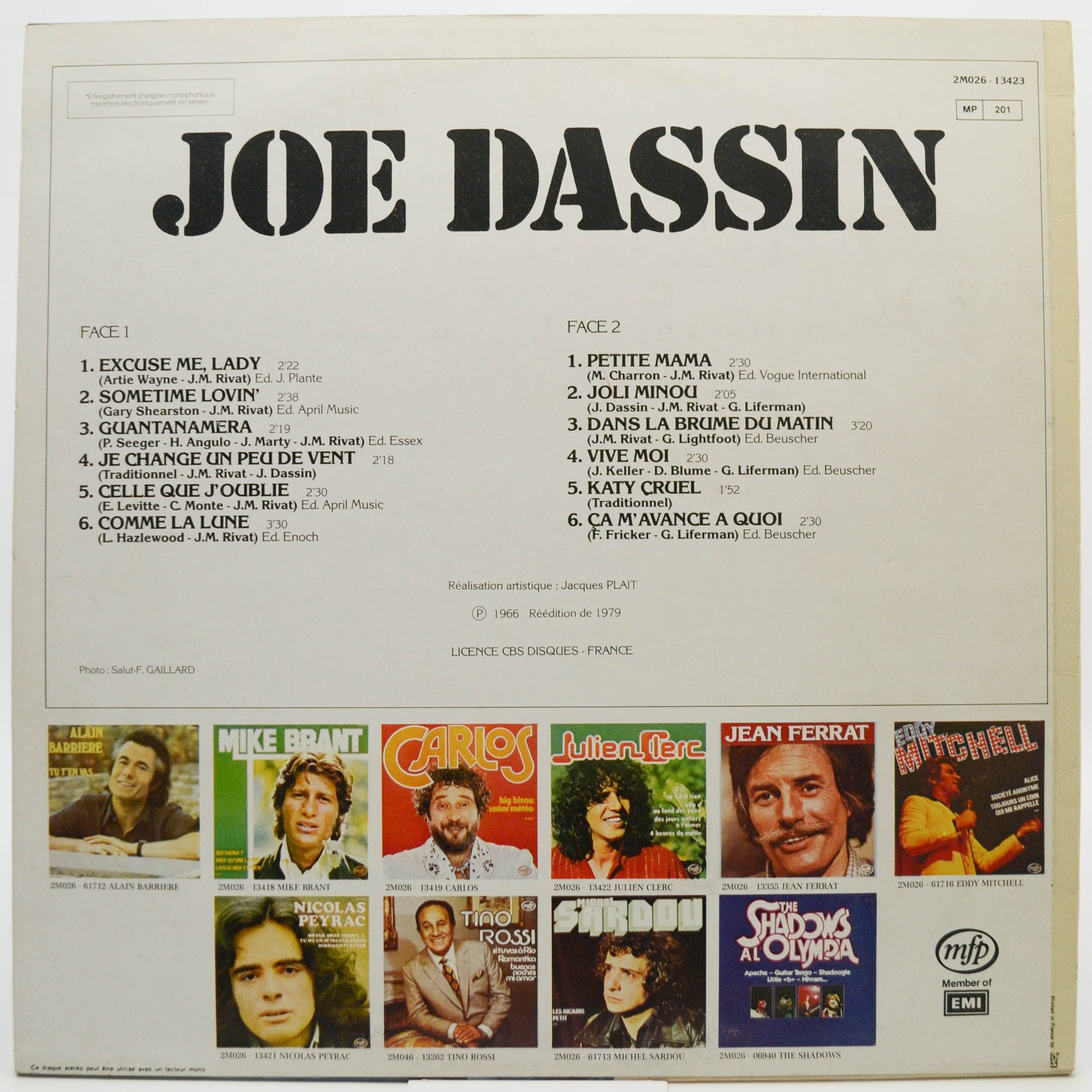 Виниловая пластинка Joe Dassin — Joe Dassin (France), 1979
