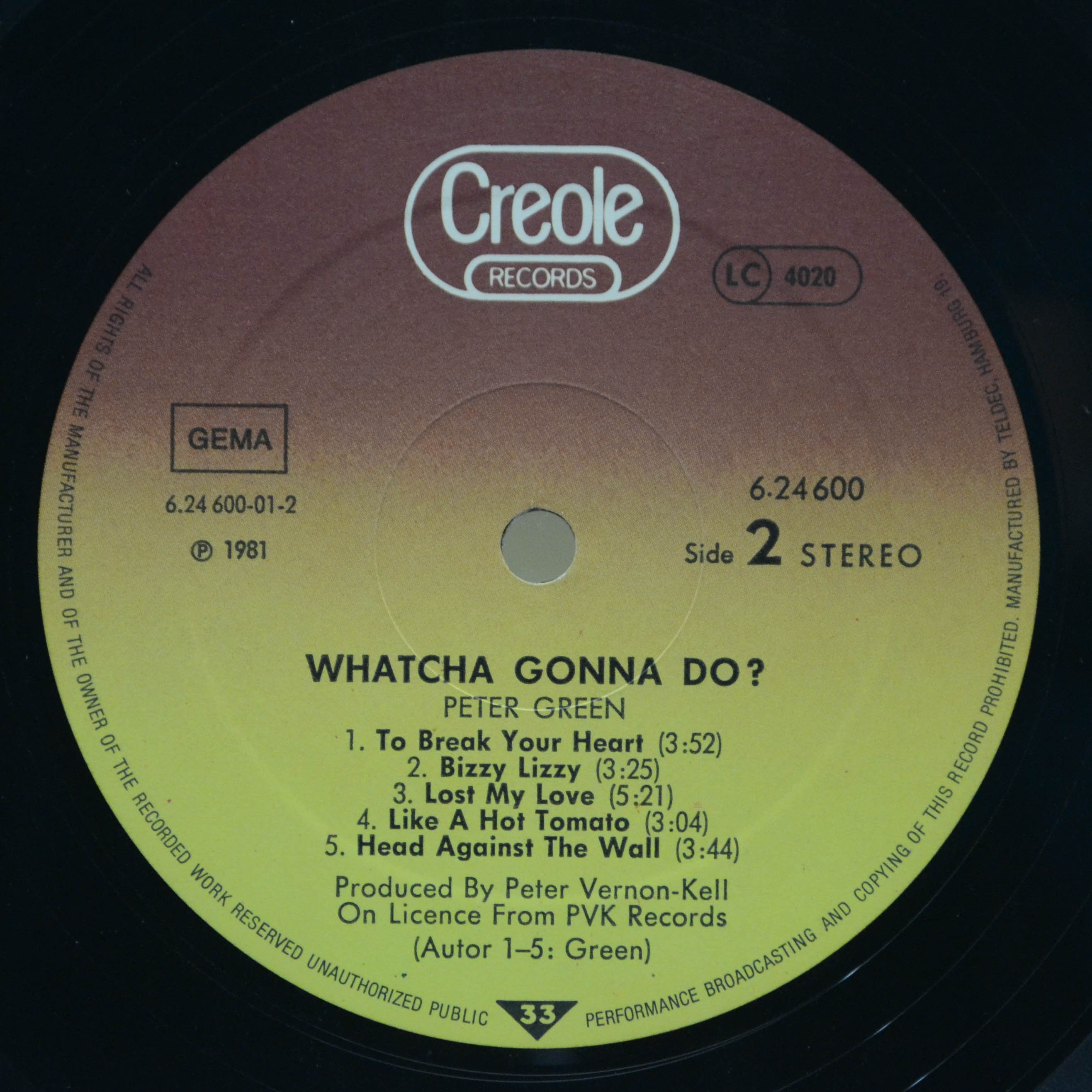 Peter Green — Whatcha Gonna Do?, 1981