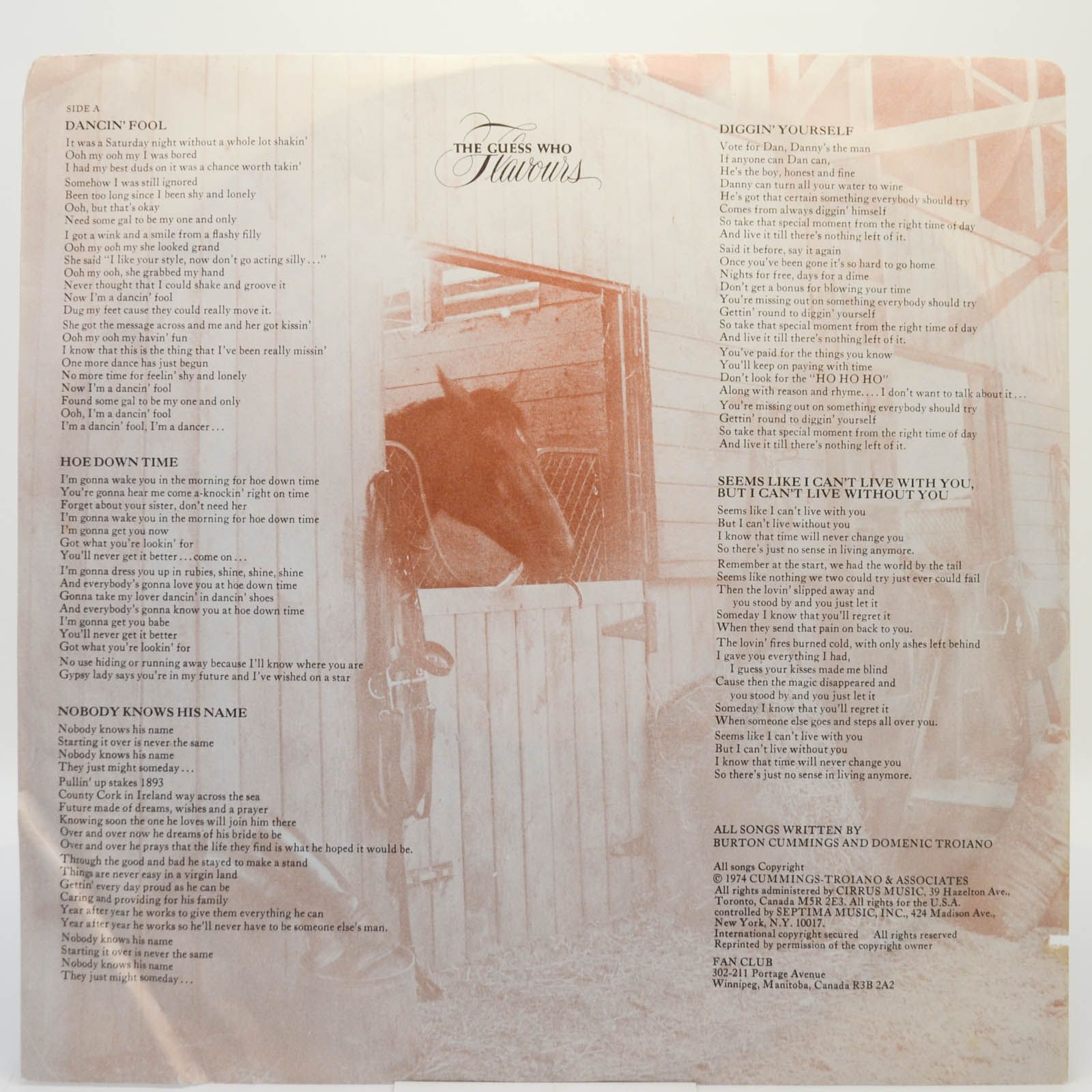 Виниловая пластинка Guess Who — Flavours (USA), 1974
