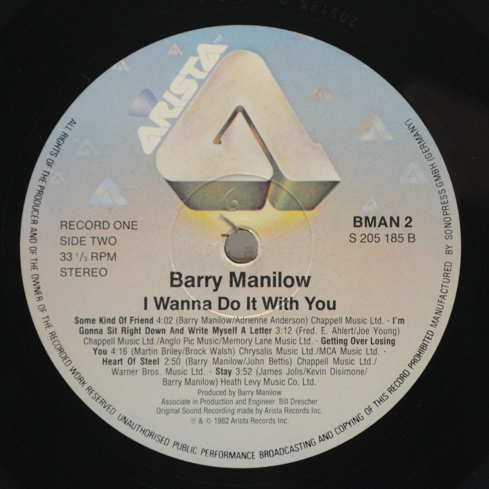 Виниловая пластинка Barry Manilow — I Wanna Do It With You, 1982