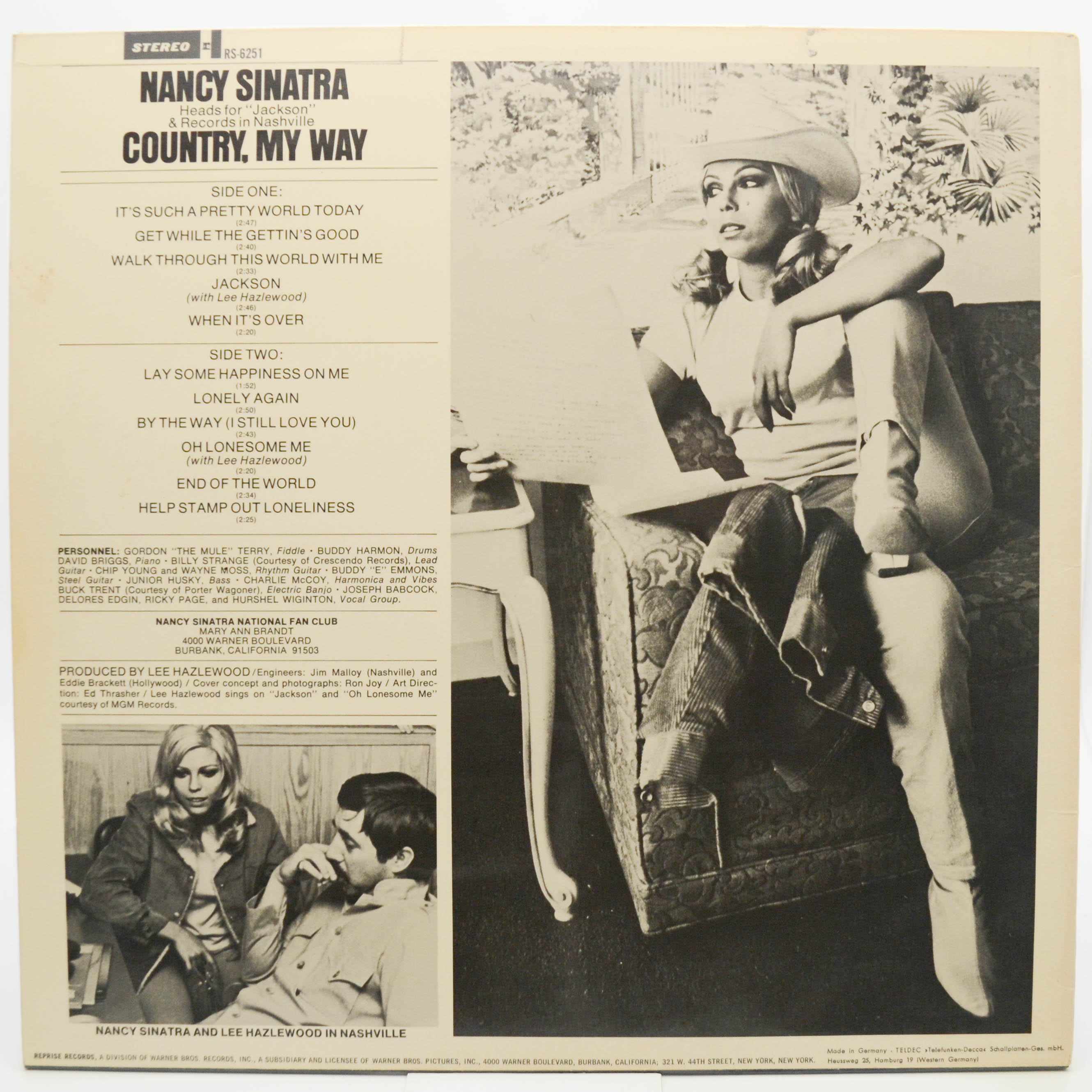 Виниловая пластинка Nancy Sinatra — Country, My Way, 1967