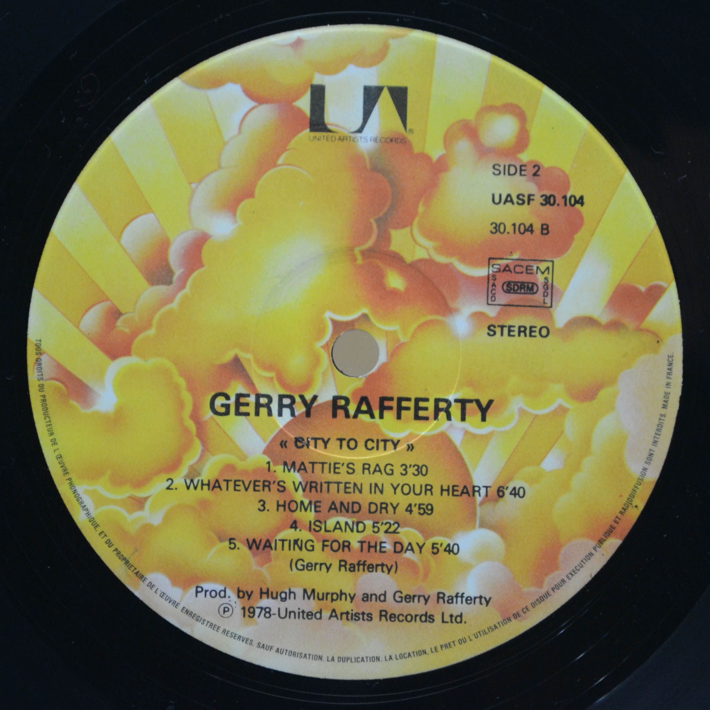 Виниловая пластинка Gerry Rafferty — City To City, 1978
