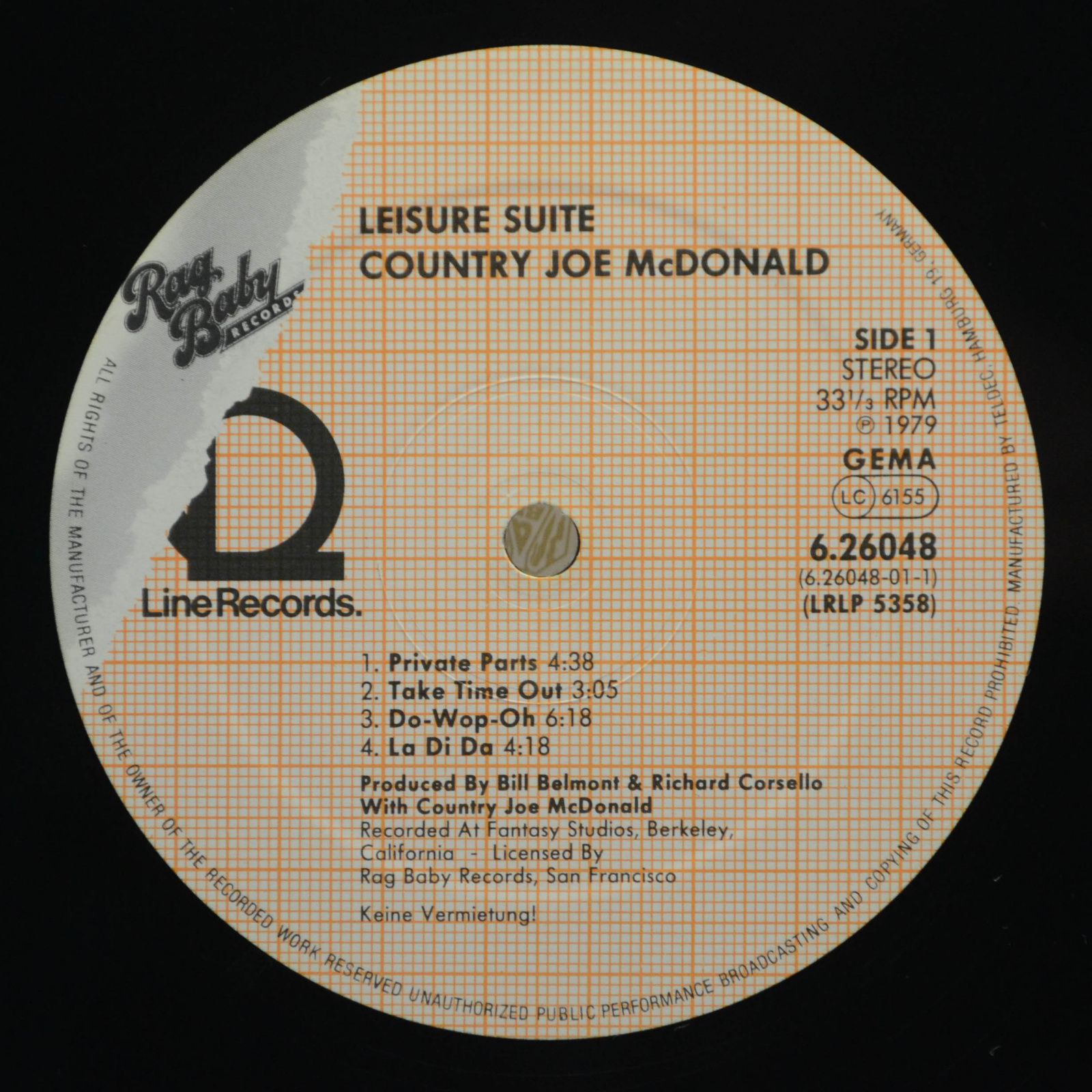 Виниловая пластинка Country Joe McDonald — Leisure Suite, 1980