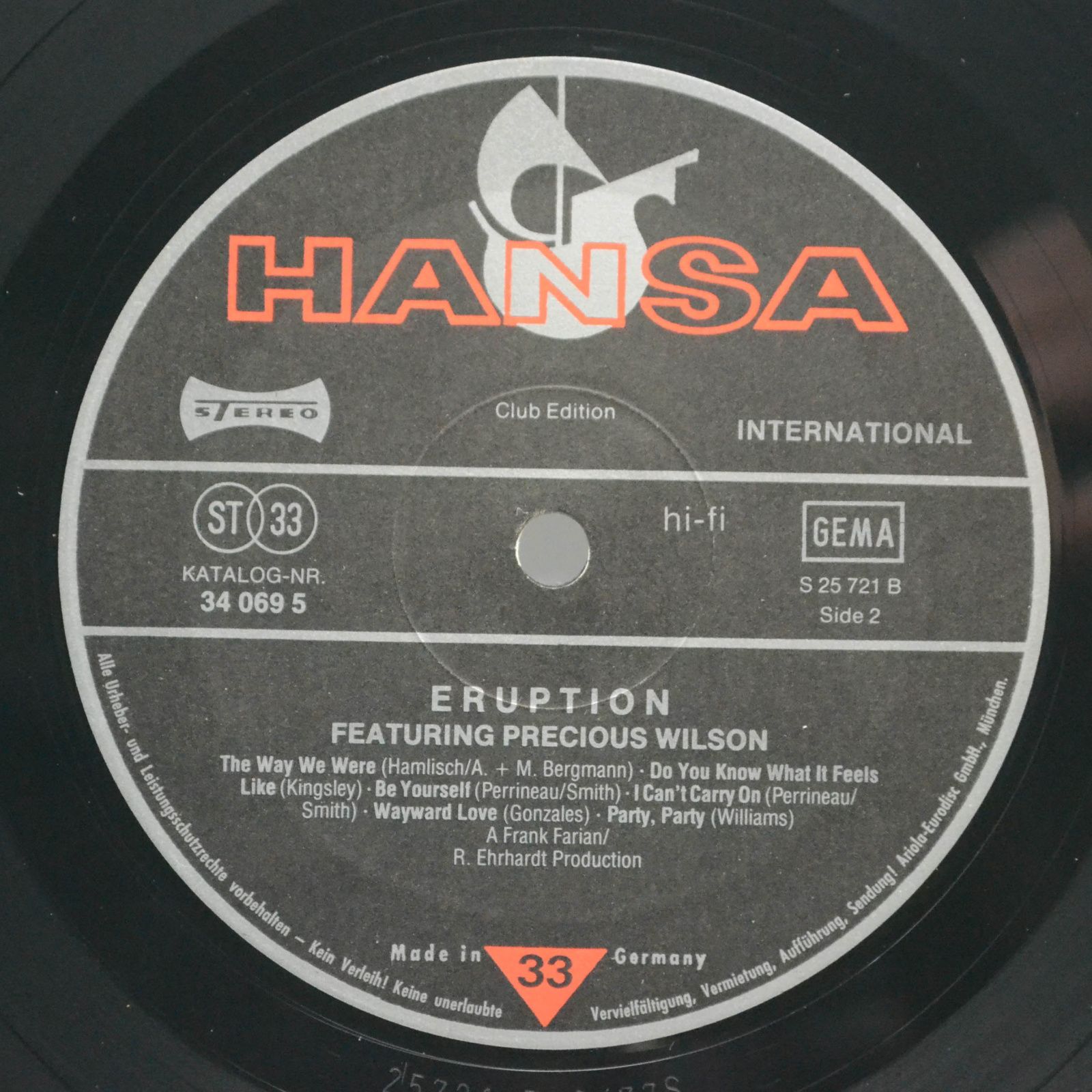 Eruption Featuring Precious Wilson — Eruption, 1977