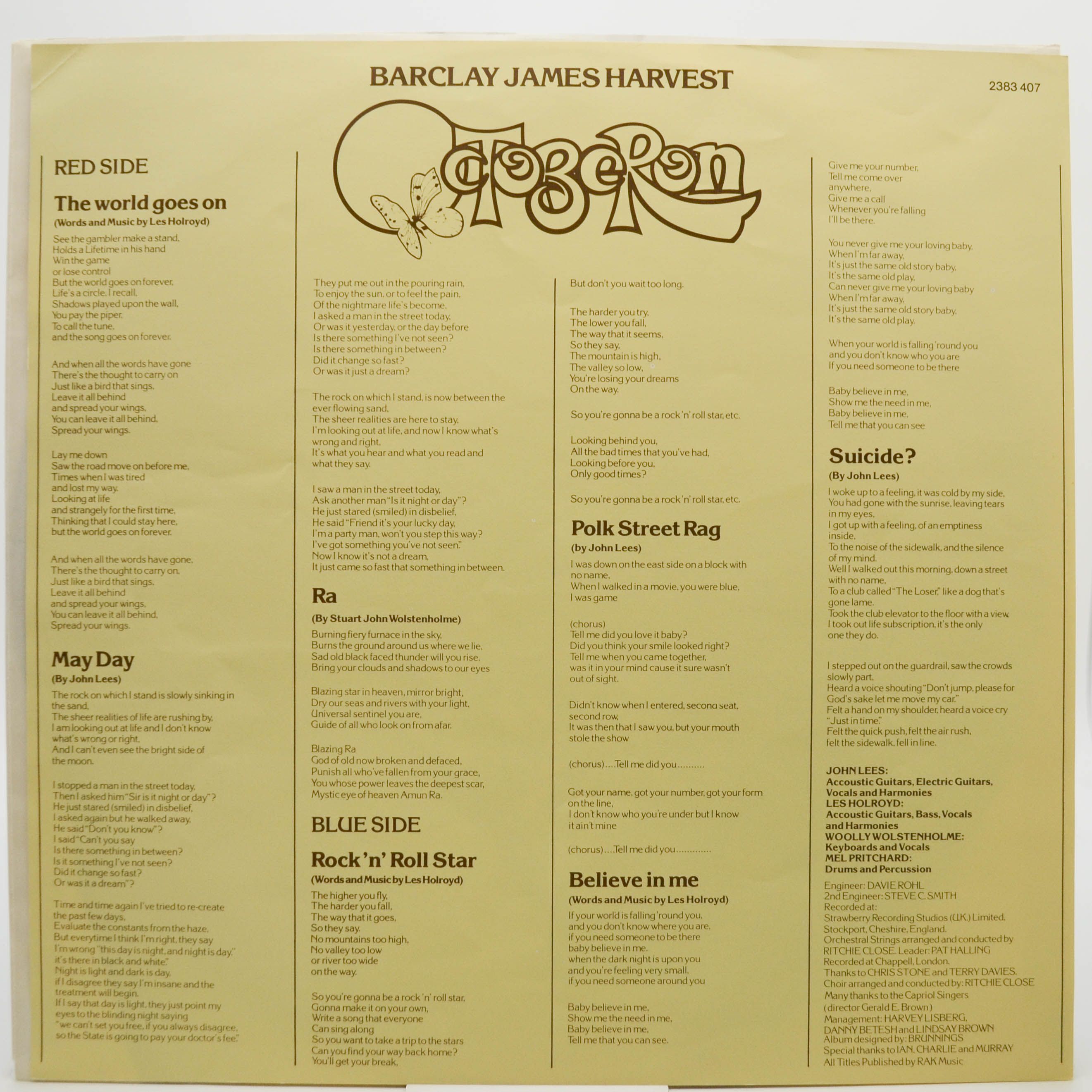Виниловая пластинка Barclay James Harvest — Octoberon, 1976