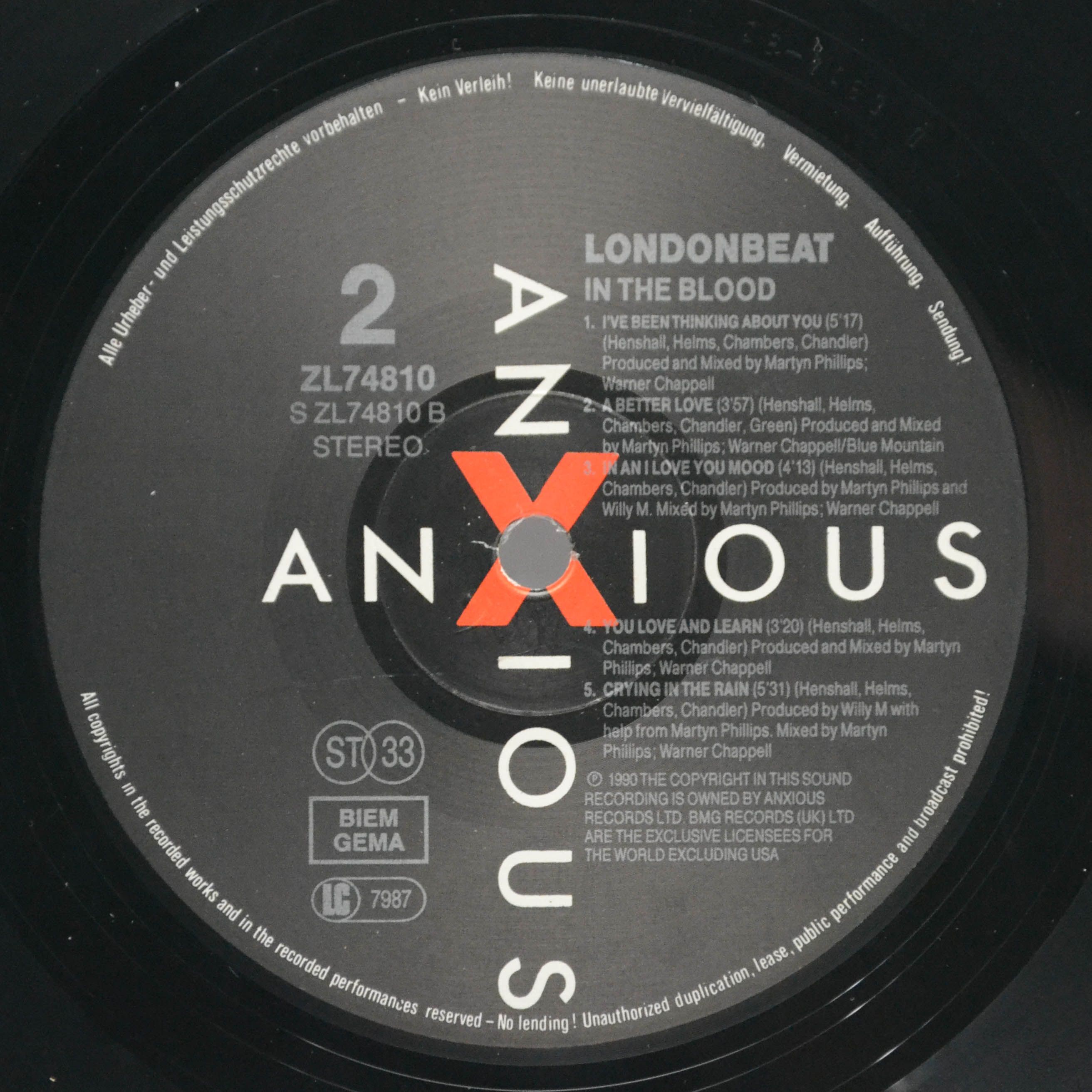Виниловая пластинка Londonbeat — In The Blood, 1990