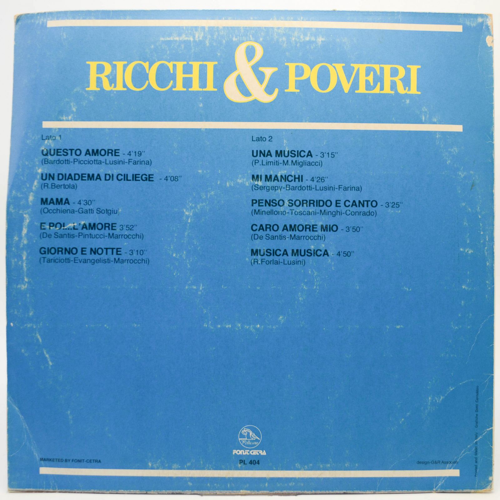 Виниловая пластинка Ricchi & Poveri — Ricchi & Poveri (Italy), 1980