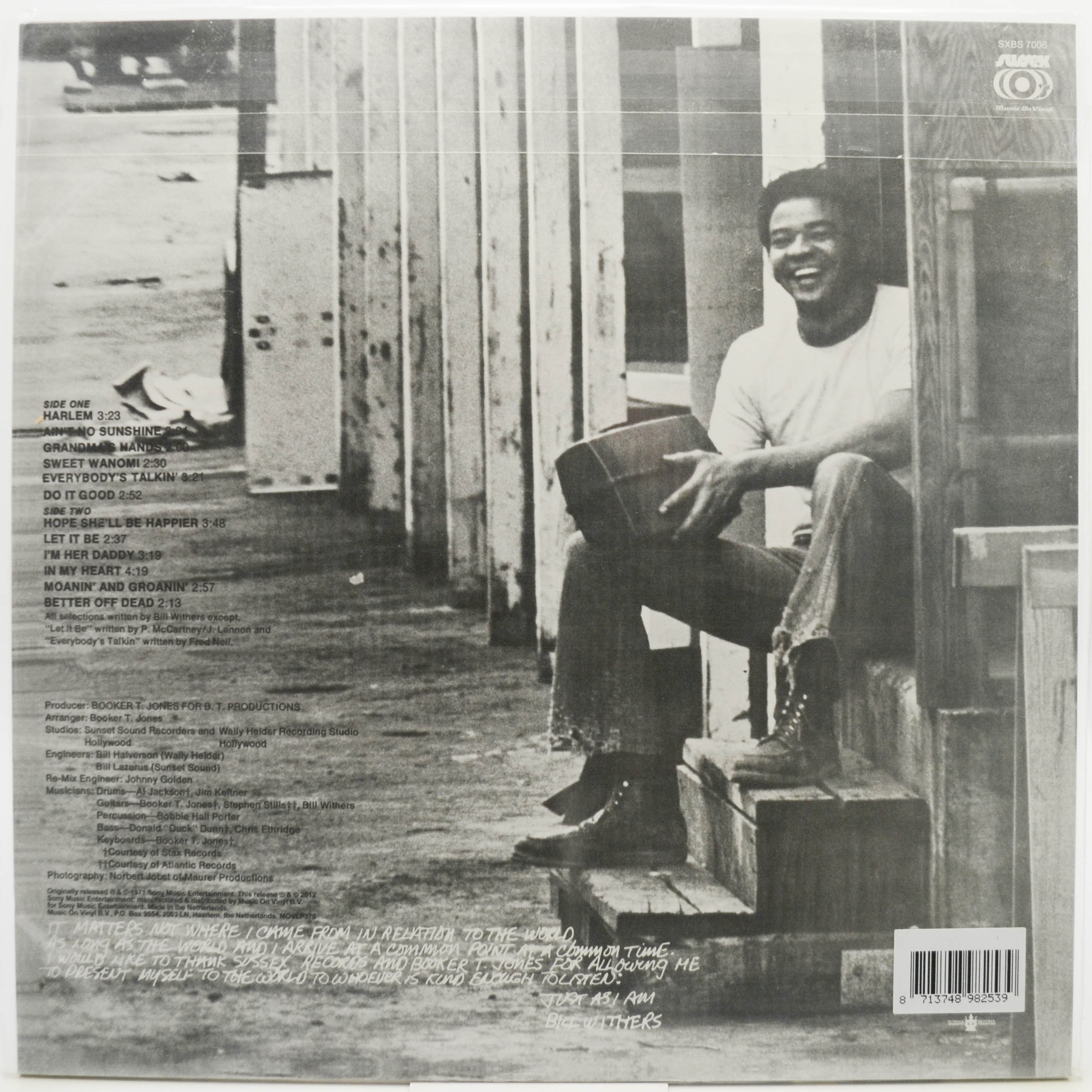 Виниловая пластинка Bill Withers — Just As I Am, 1971