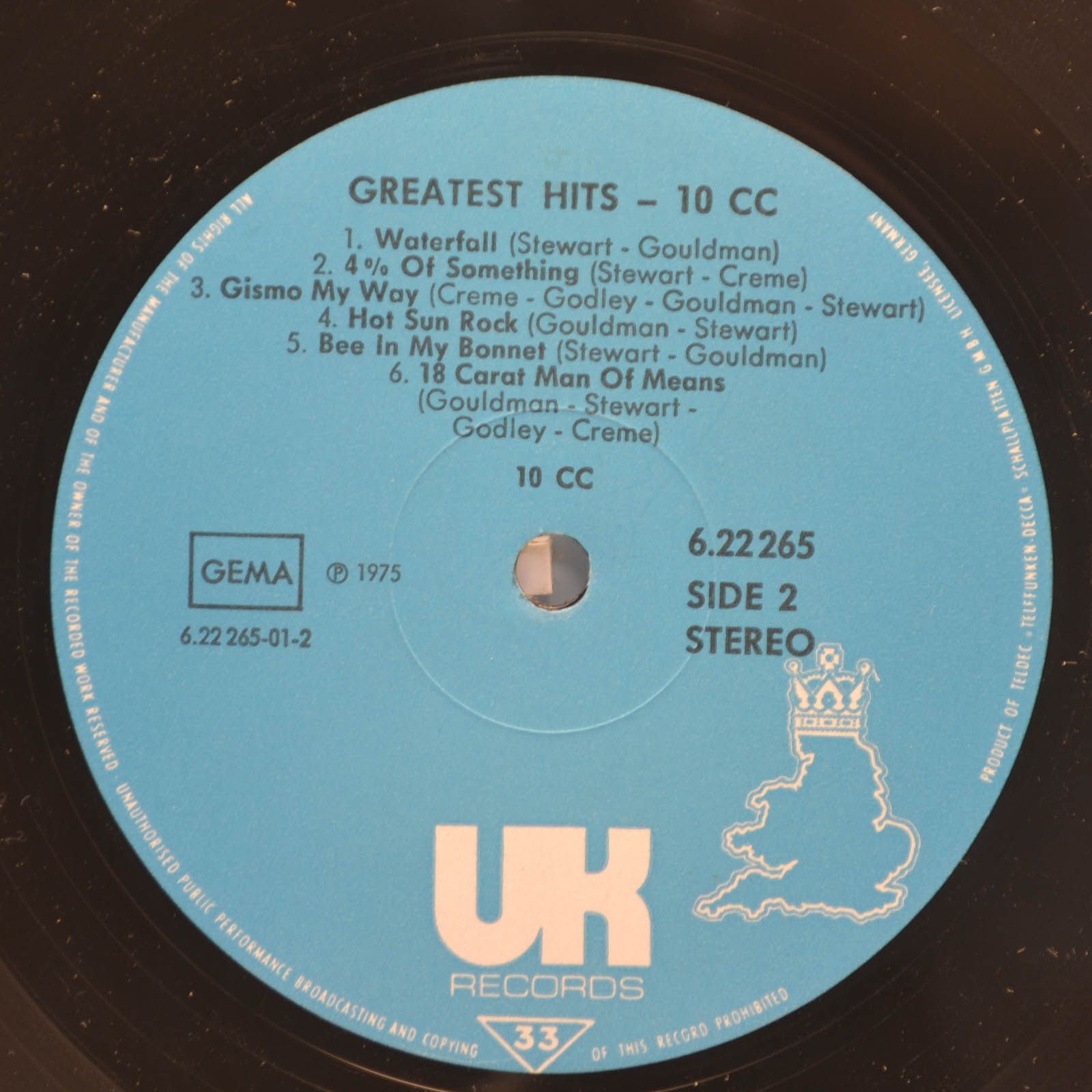 Виниловая пластинка 10cc — 100cc Greatest Hits Of 10cc, 1975