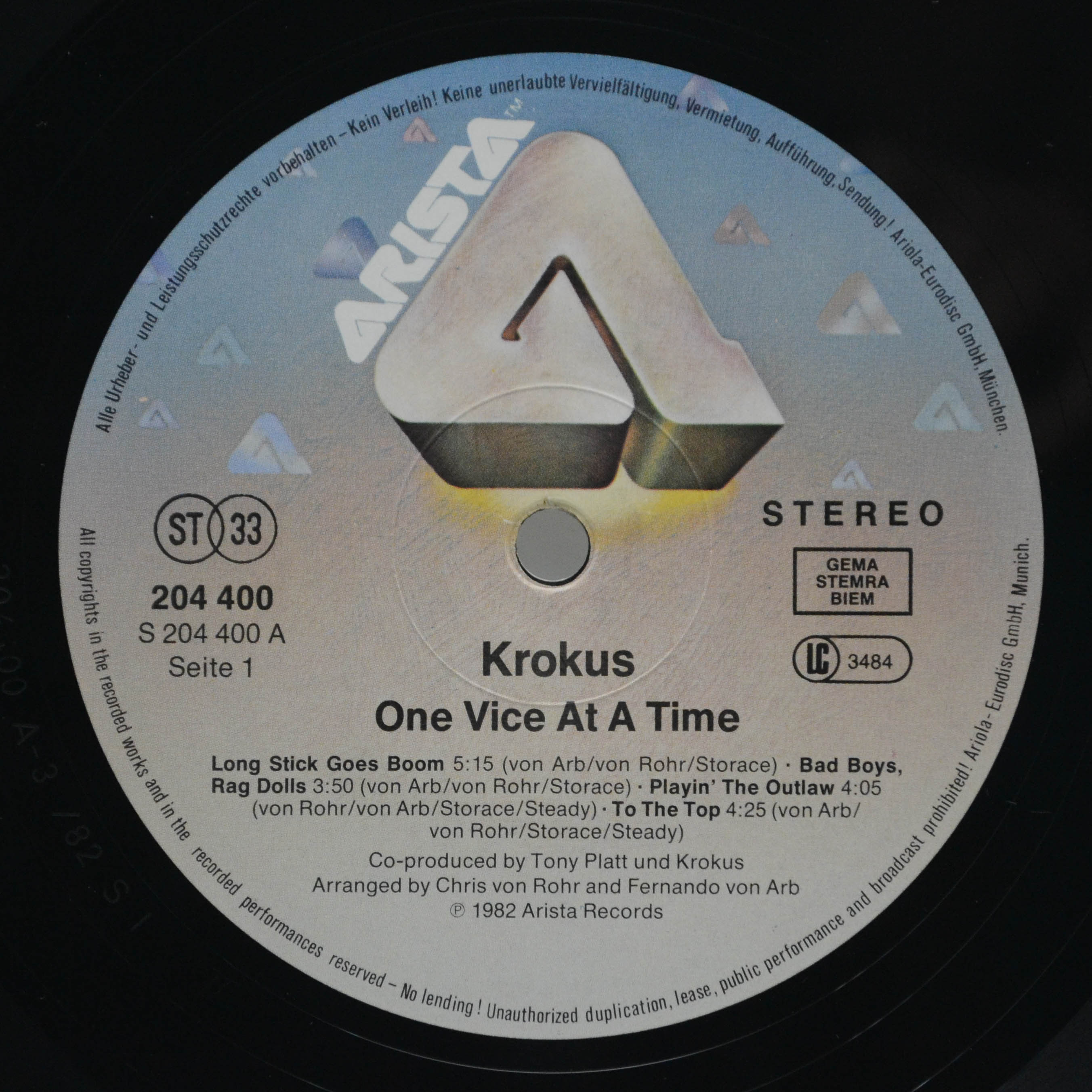 Krokus — One Vice At A Time, 1982