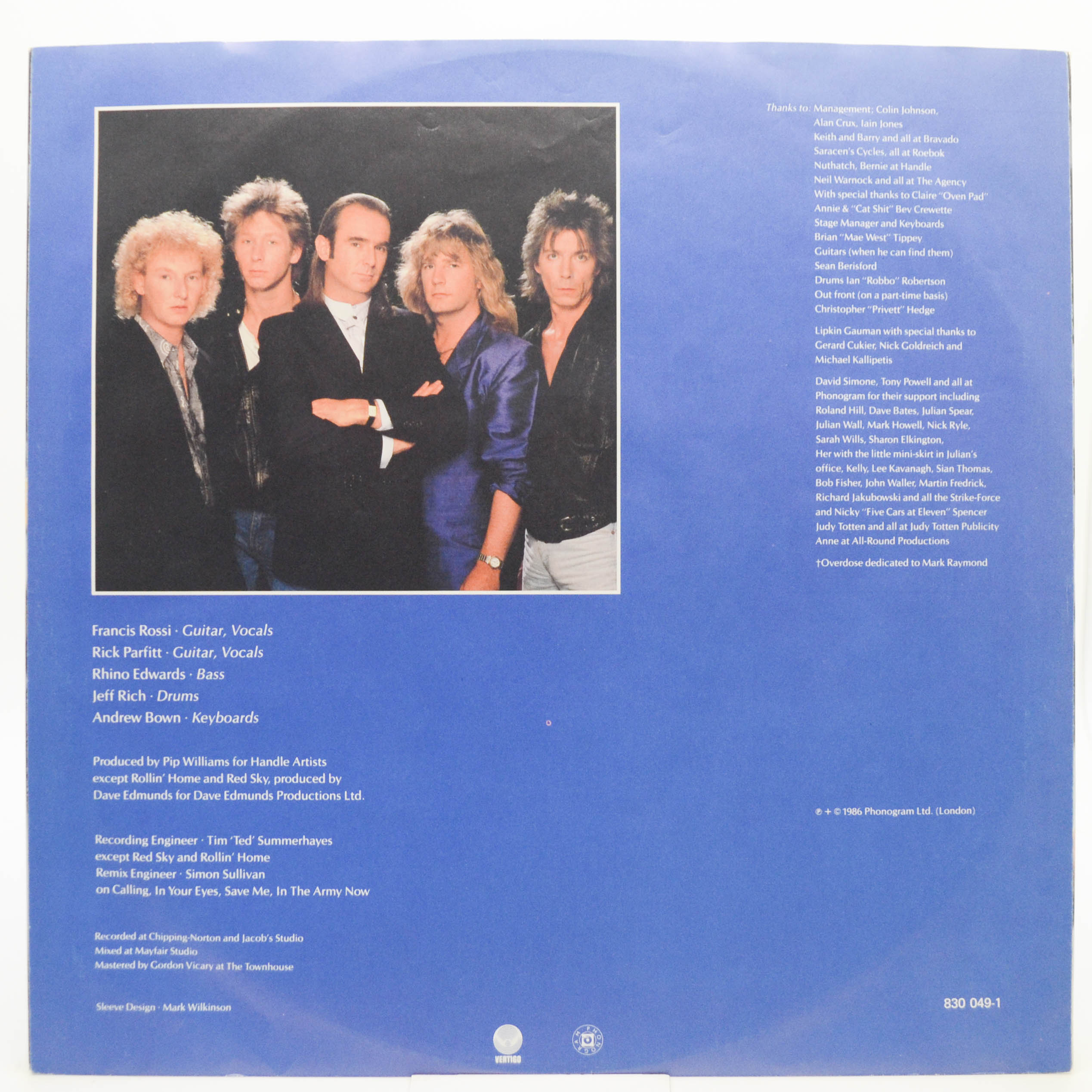 Виниловая пластинка Status Quo — In The Army Now, 1986