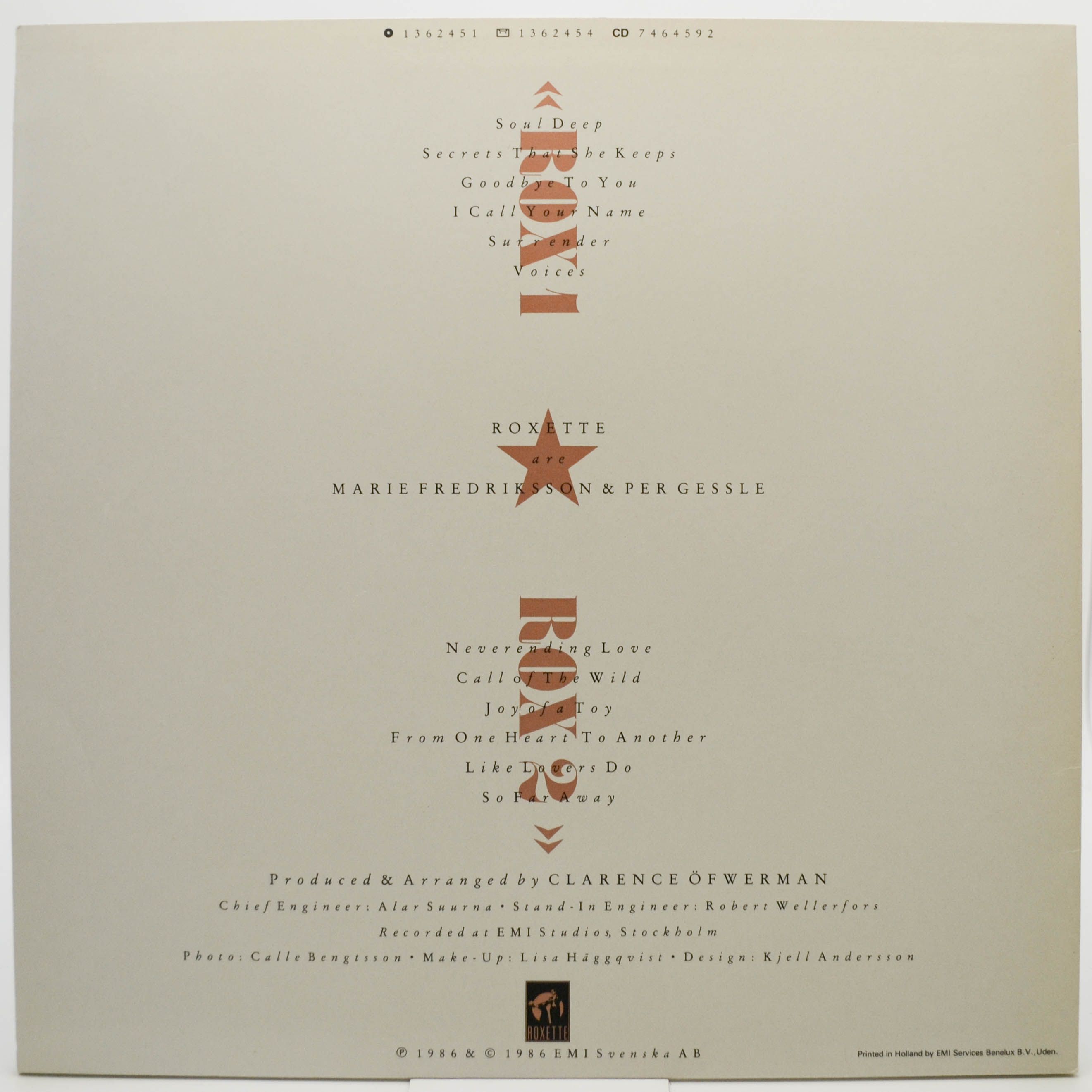 Roxette — Pearls Of Passion, 1986