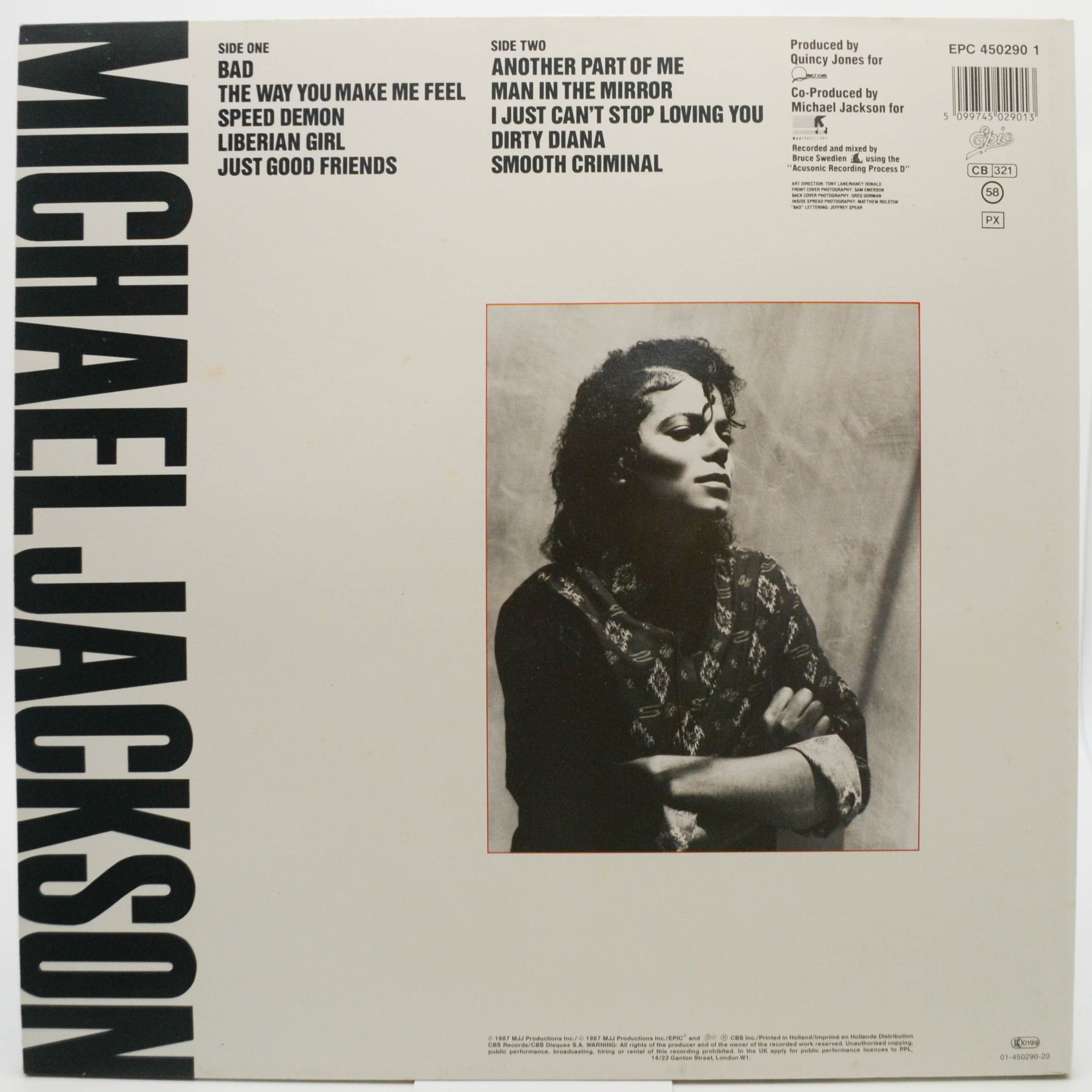 Виниловая пластинка Michael Jackson — Bad, 1987