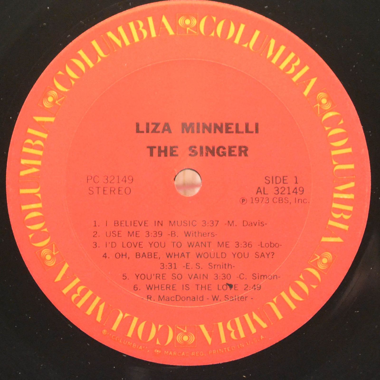 Виниловая пластинка Liza Minnelli — The Singer, 1973