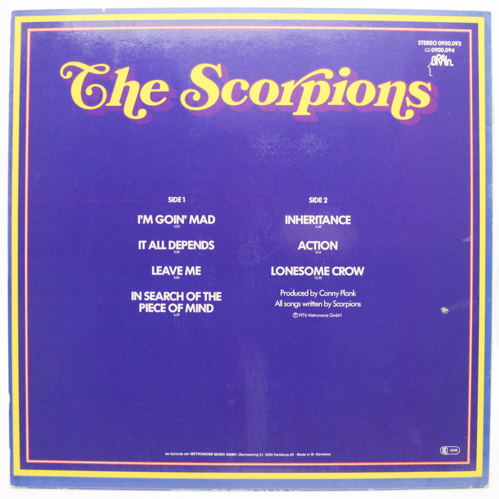 Виниловая пластинка Scorpions — The Scorpions, 1972