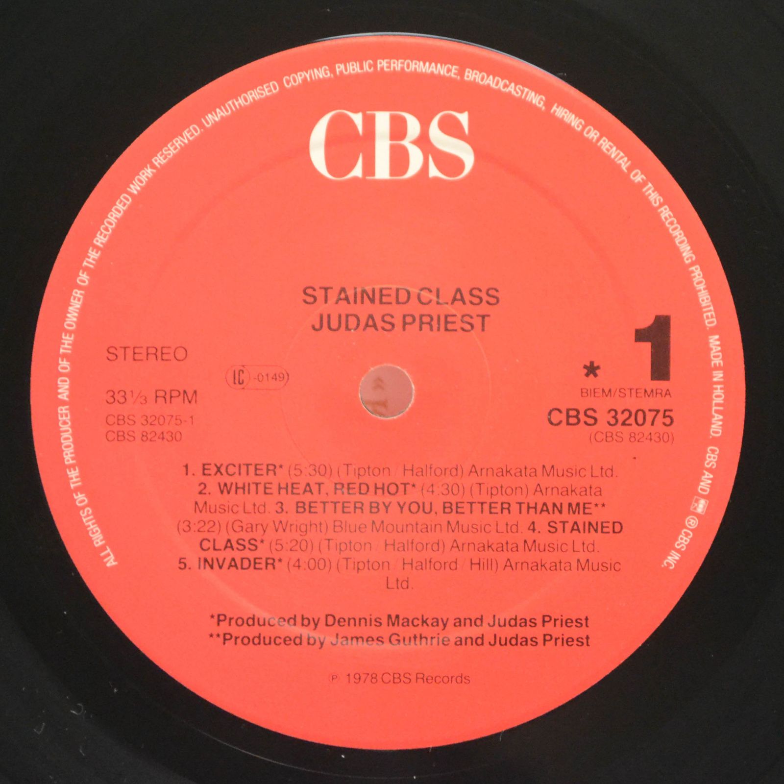 Виниловая пластинка Judas Priest — Stained Class, 1978