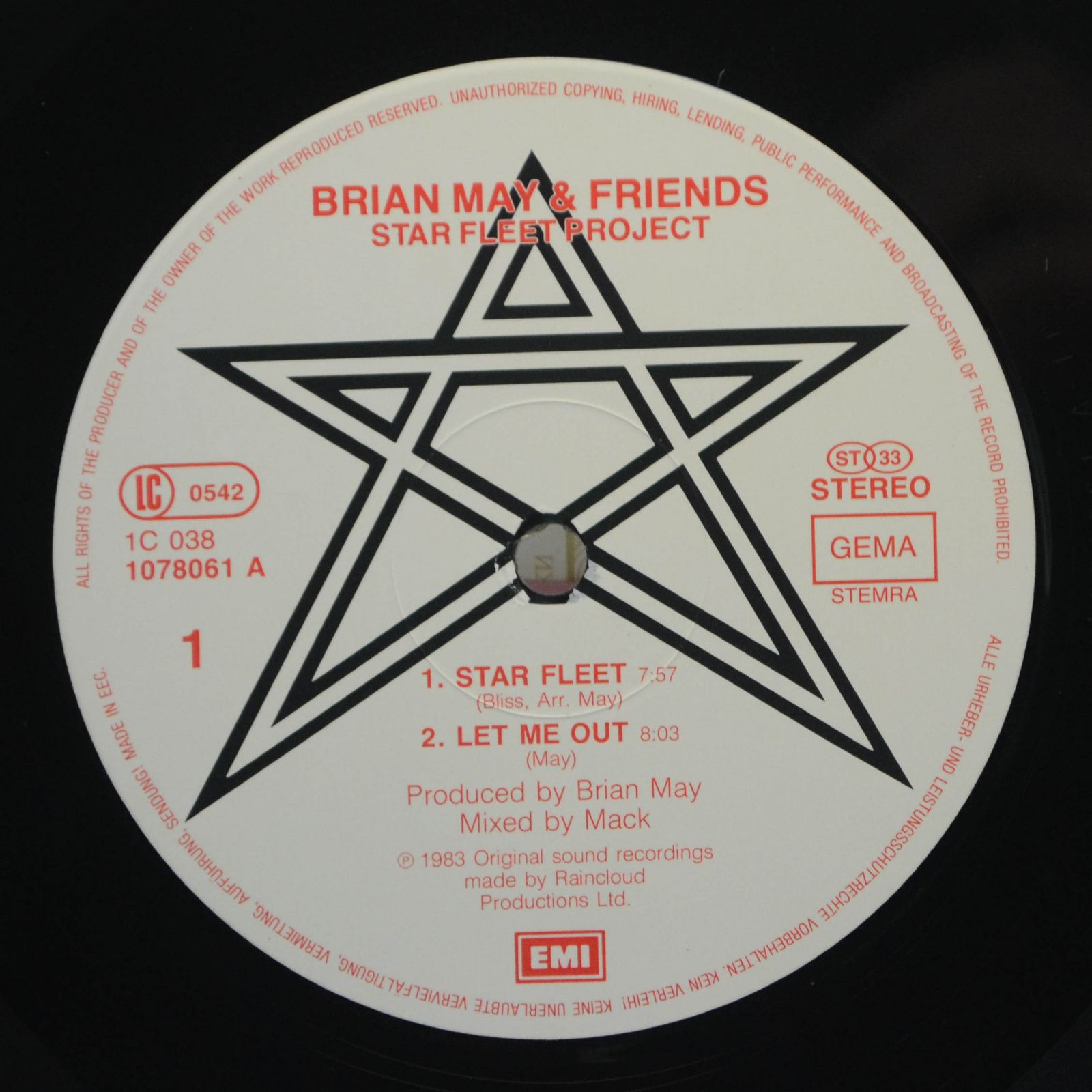 Виниловая пластинка Brian May + Friends — Star Fleet Project, 1983