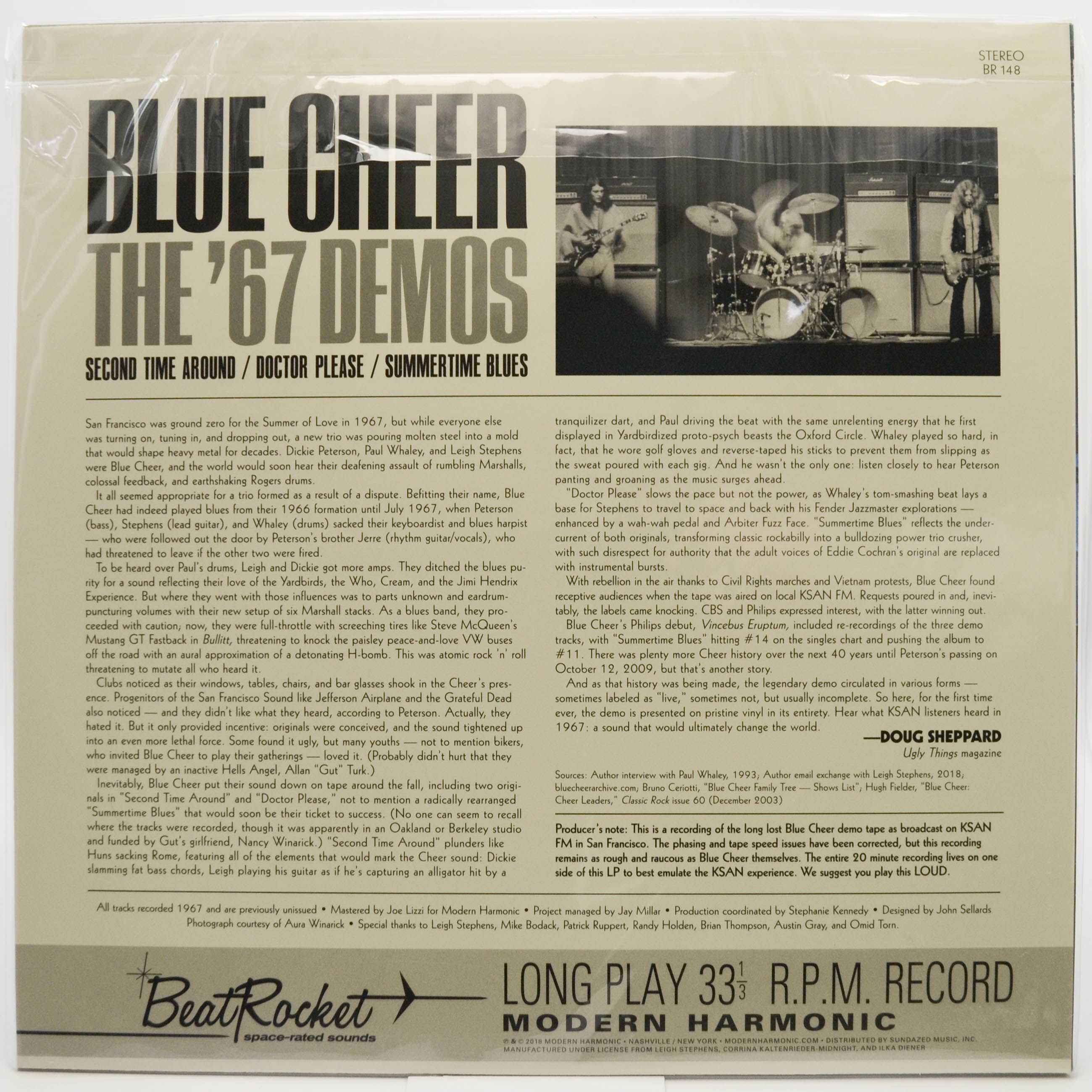 Виниловая пластинка Blue Cheer — The '67 Demos (USA), 2018