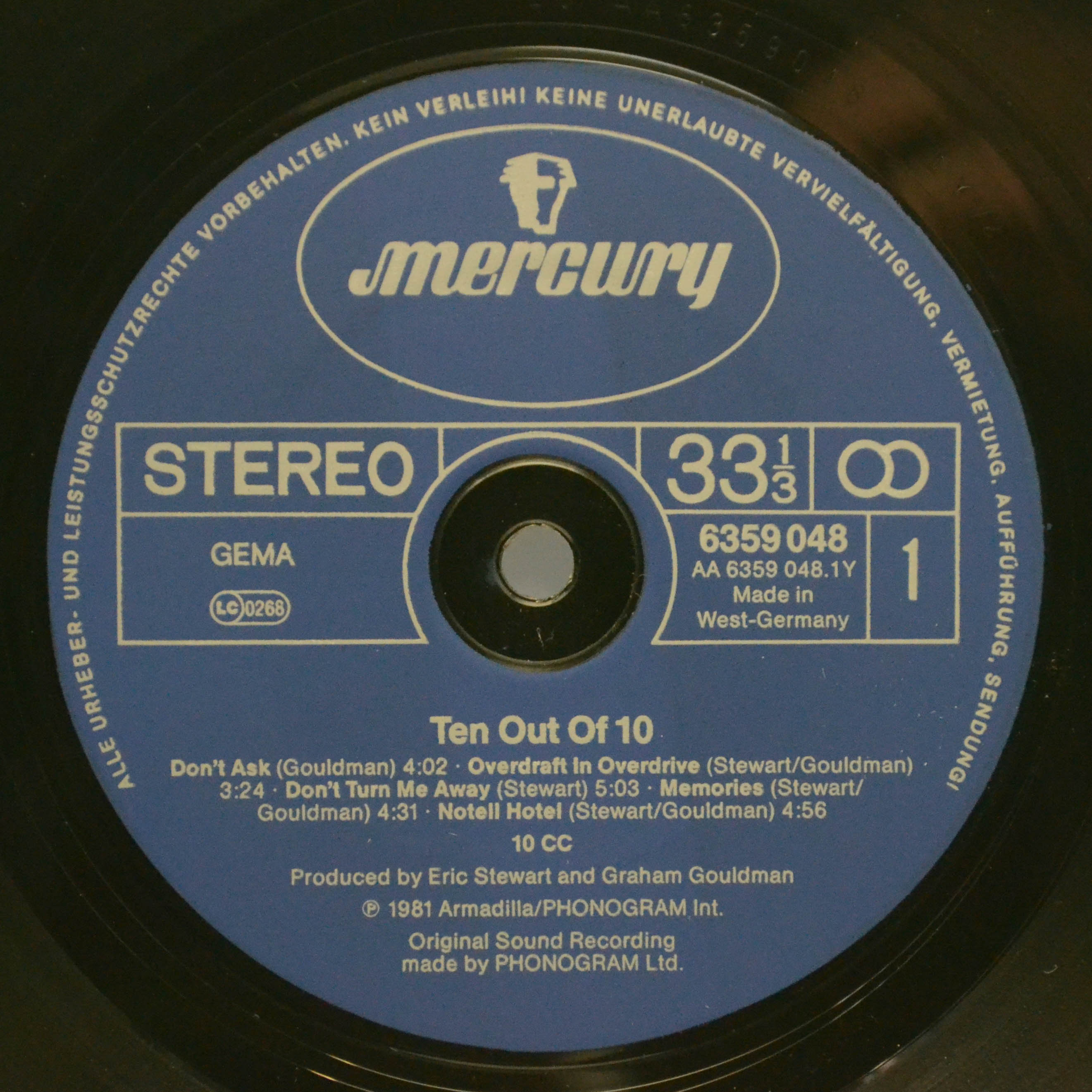 Виниловая пластинка 10cc — Ten Out Of 10, 1981