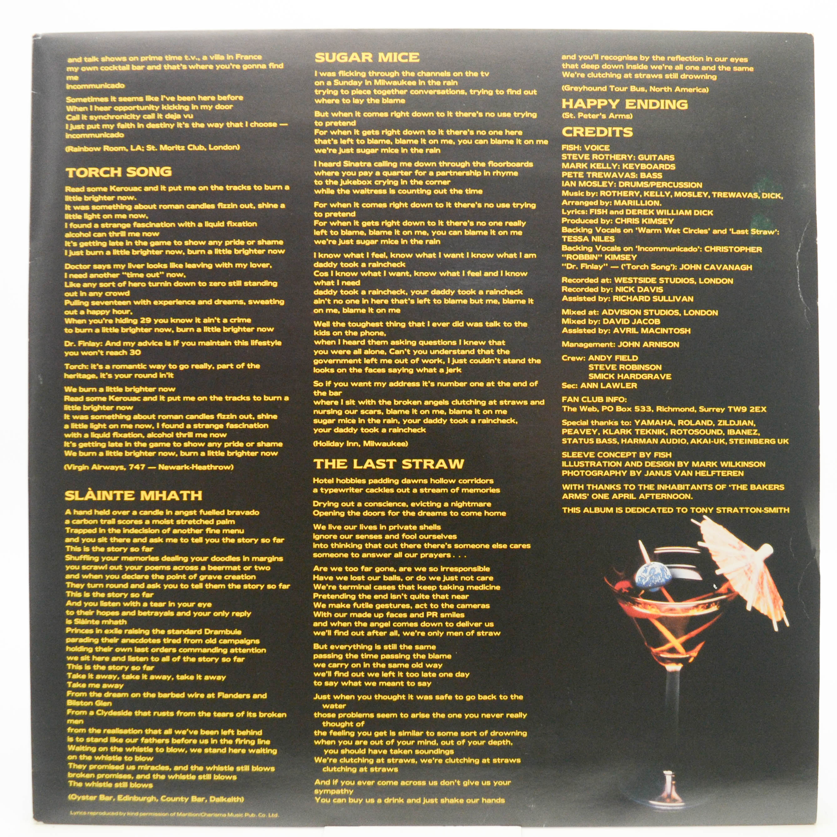 Marillion — Clutching At Straws (1-st, UK), 1987