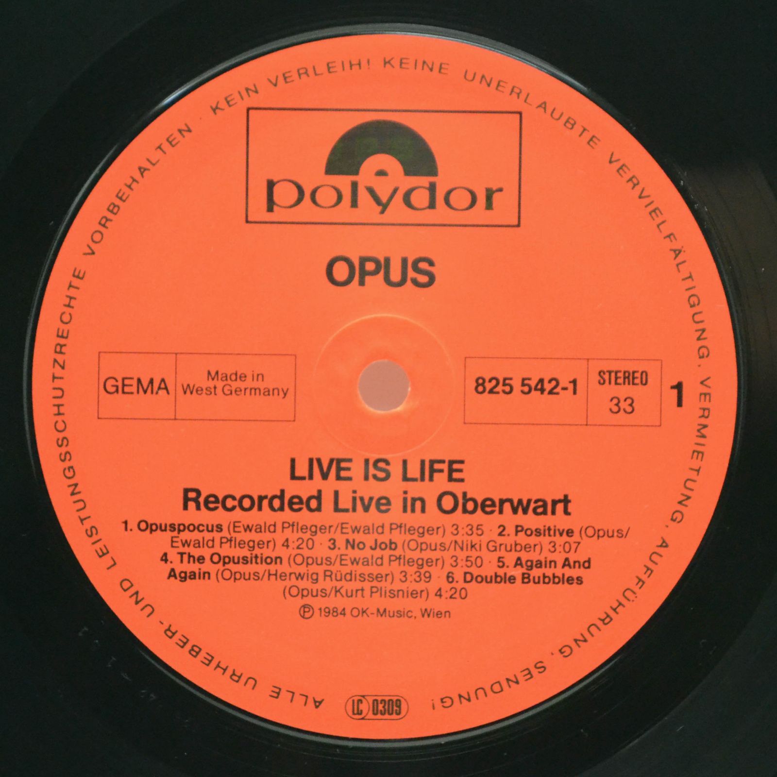Виниловая пластинка Opus — Live Is Life, 1984