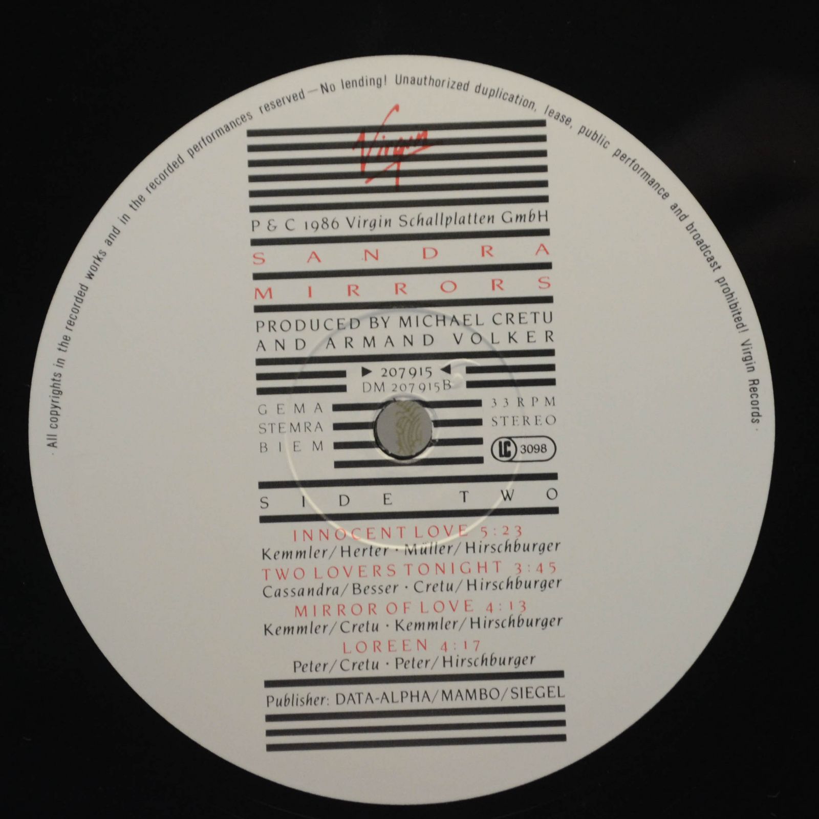 Sandra — Mirrors, 1986