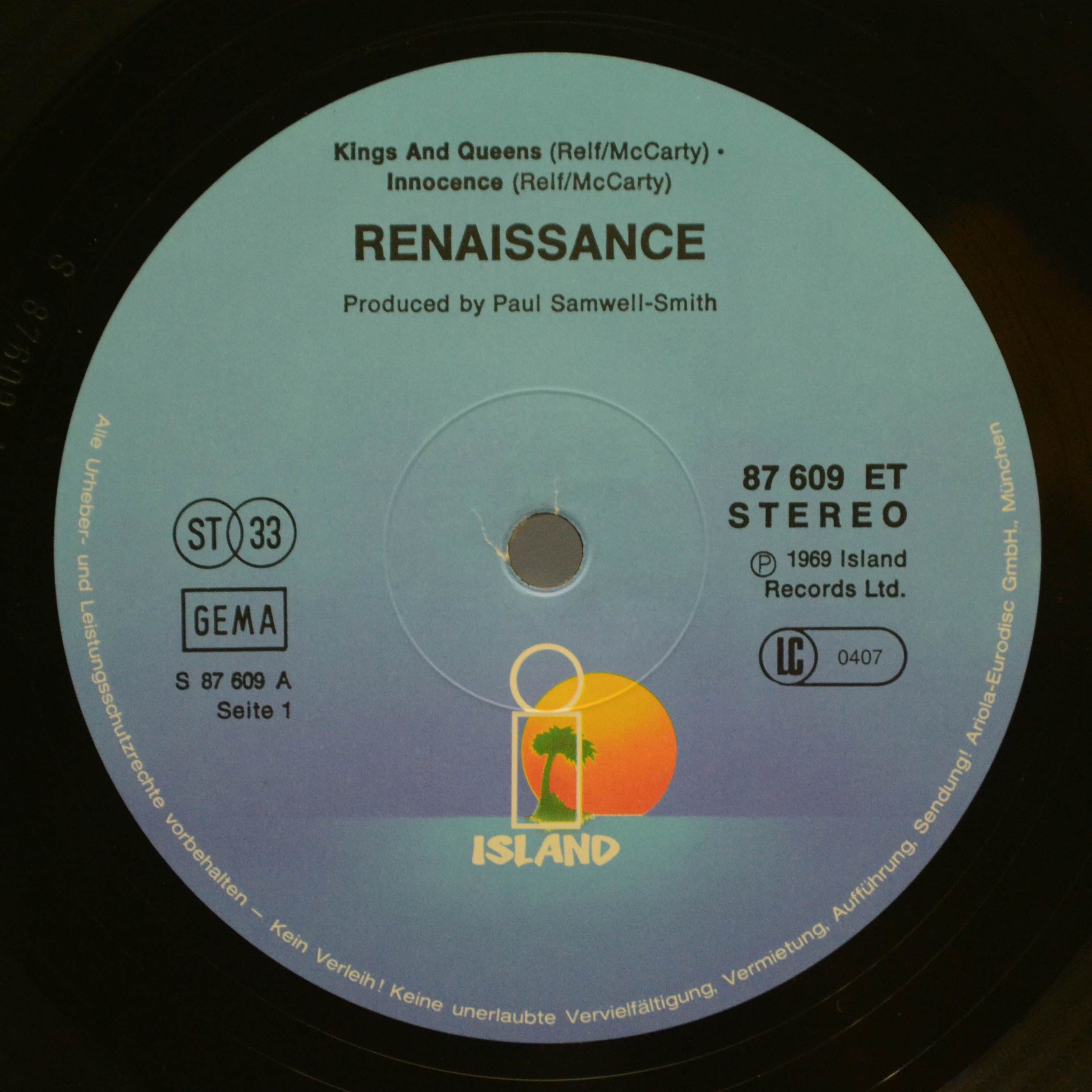 Виниловая пластинка Renaissance — Renaissance, 1969