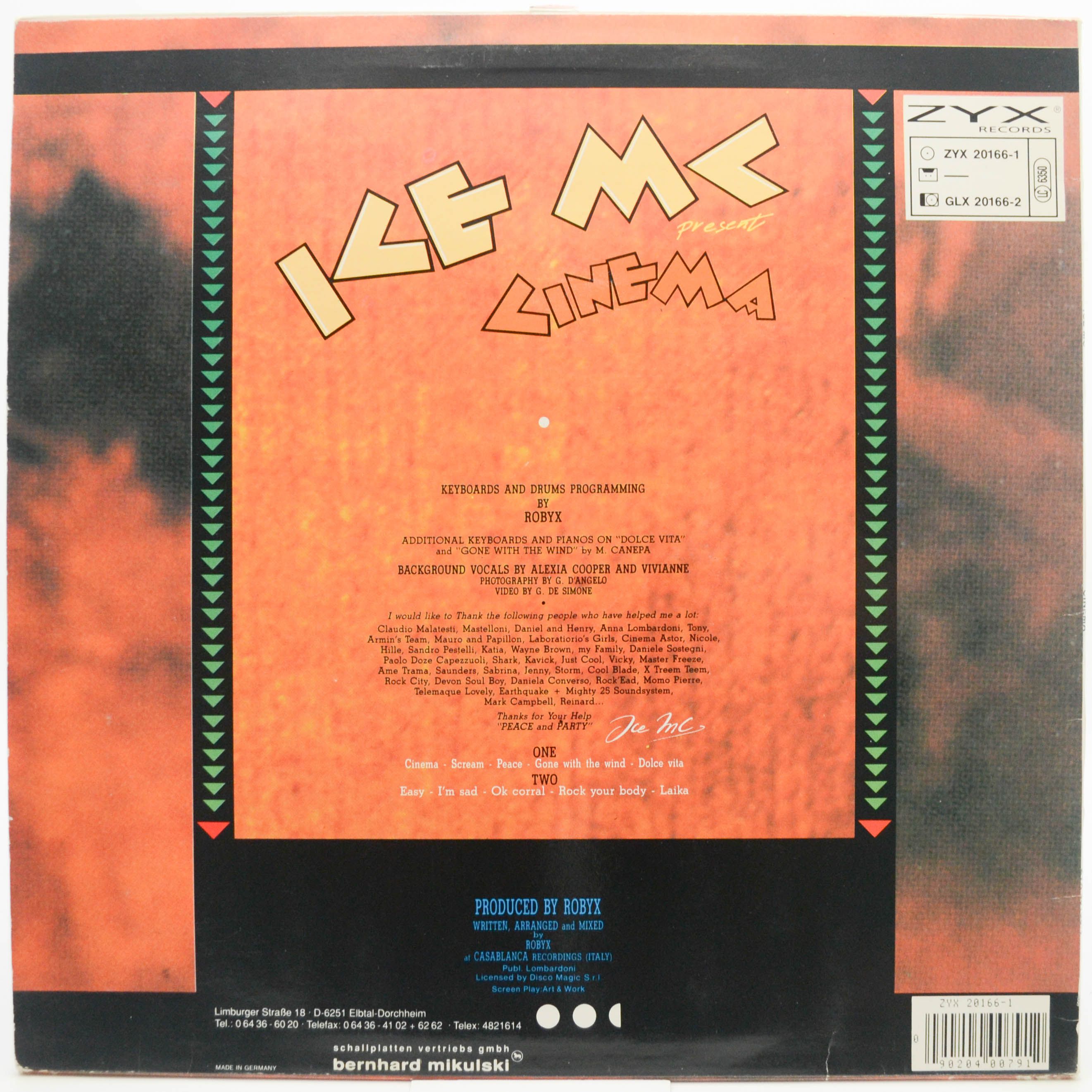 Виниловая пластинка ICE MC — Cinema, 1990
